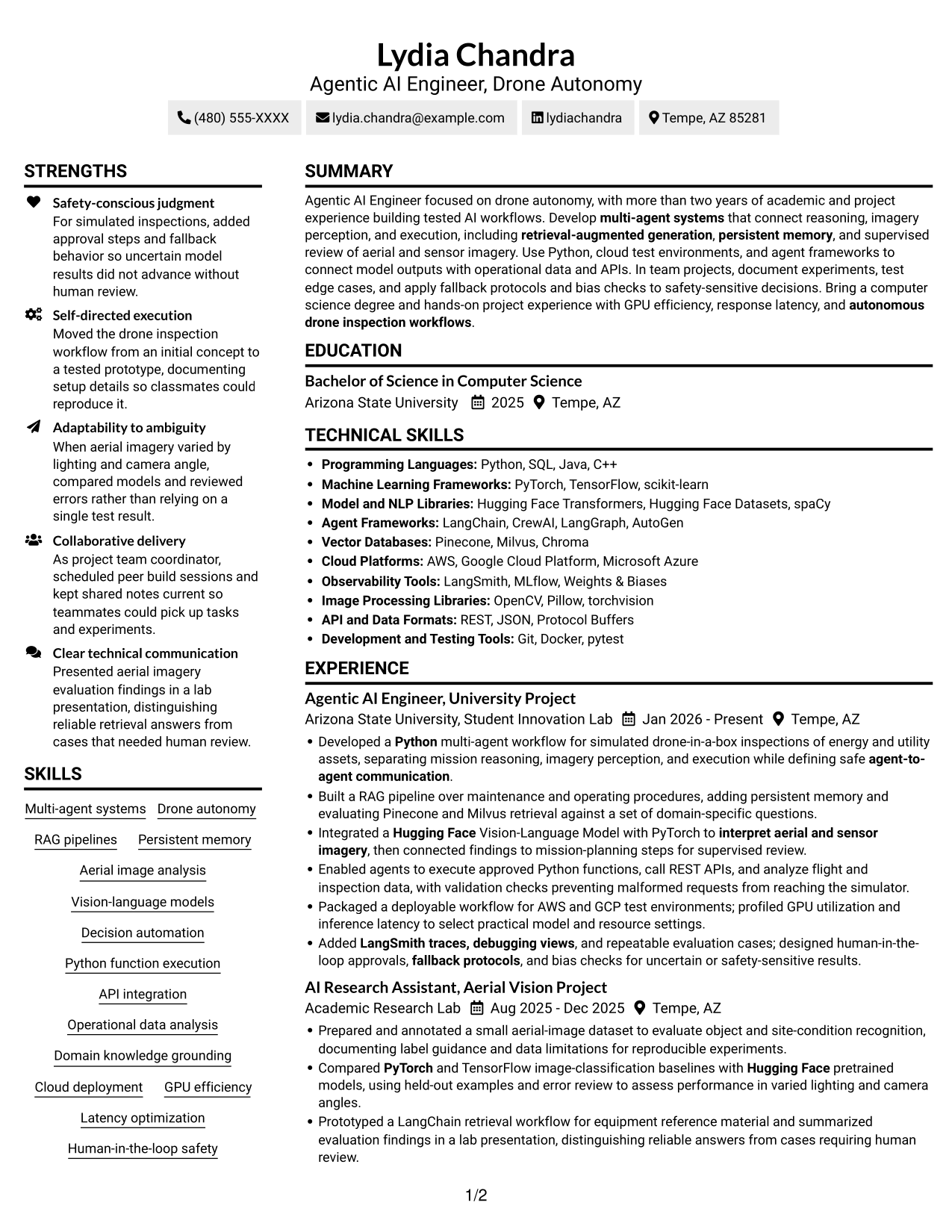 Resume example — page 1
