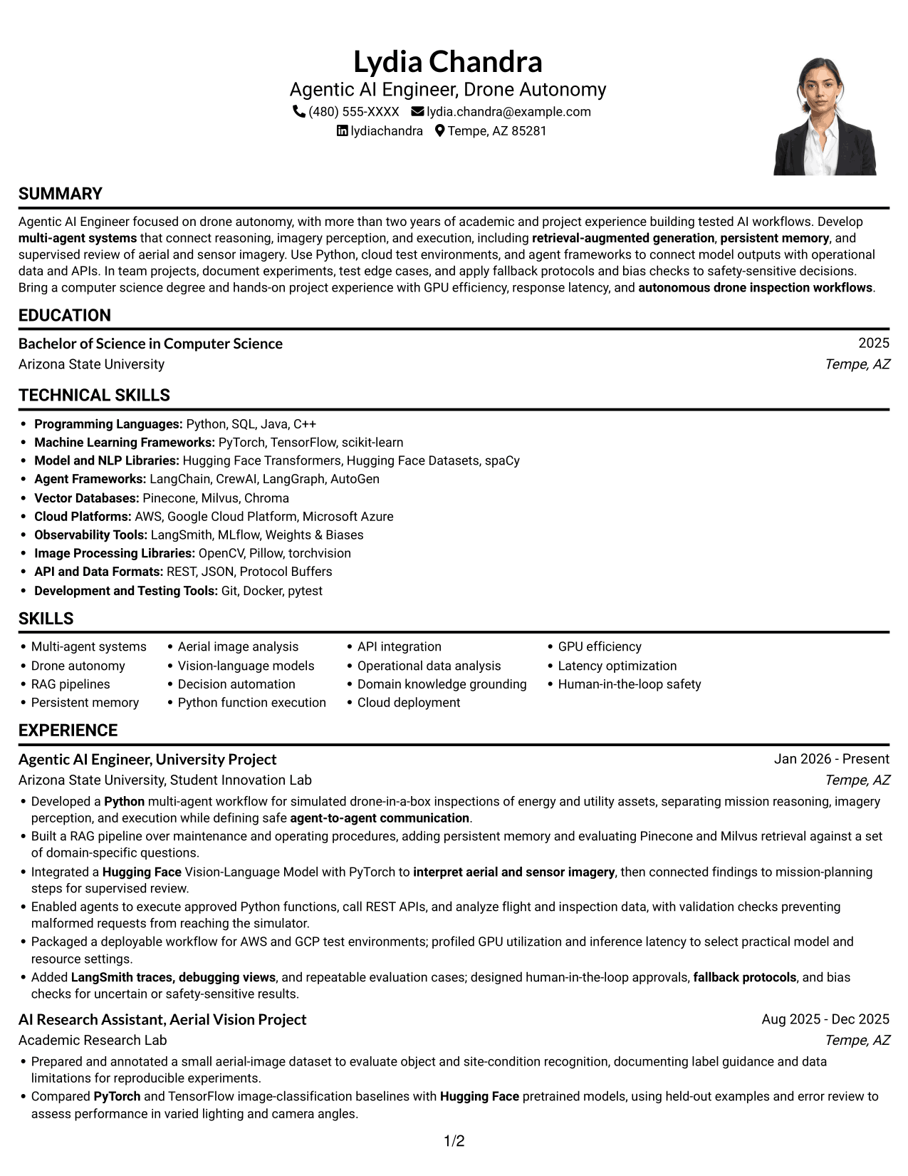 Resume example — page 1