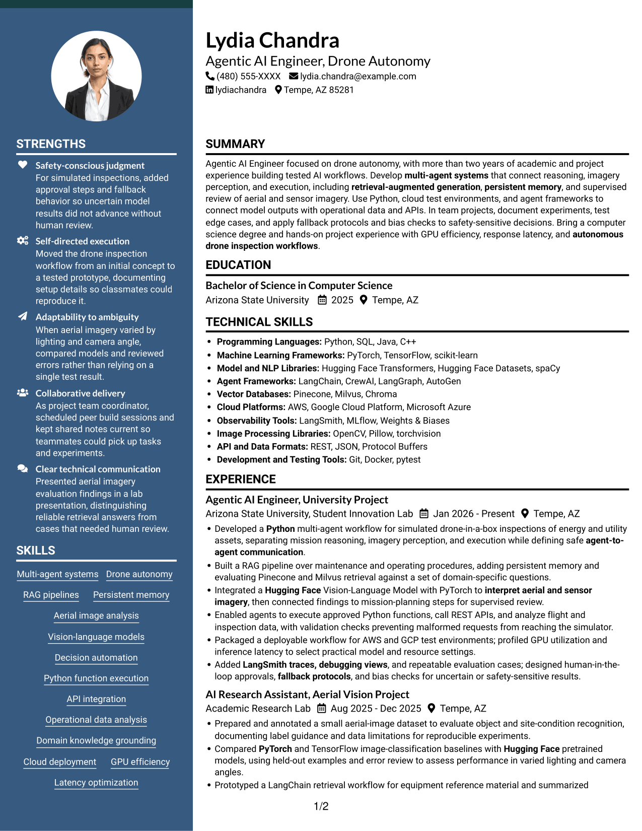 Resume example — page 1