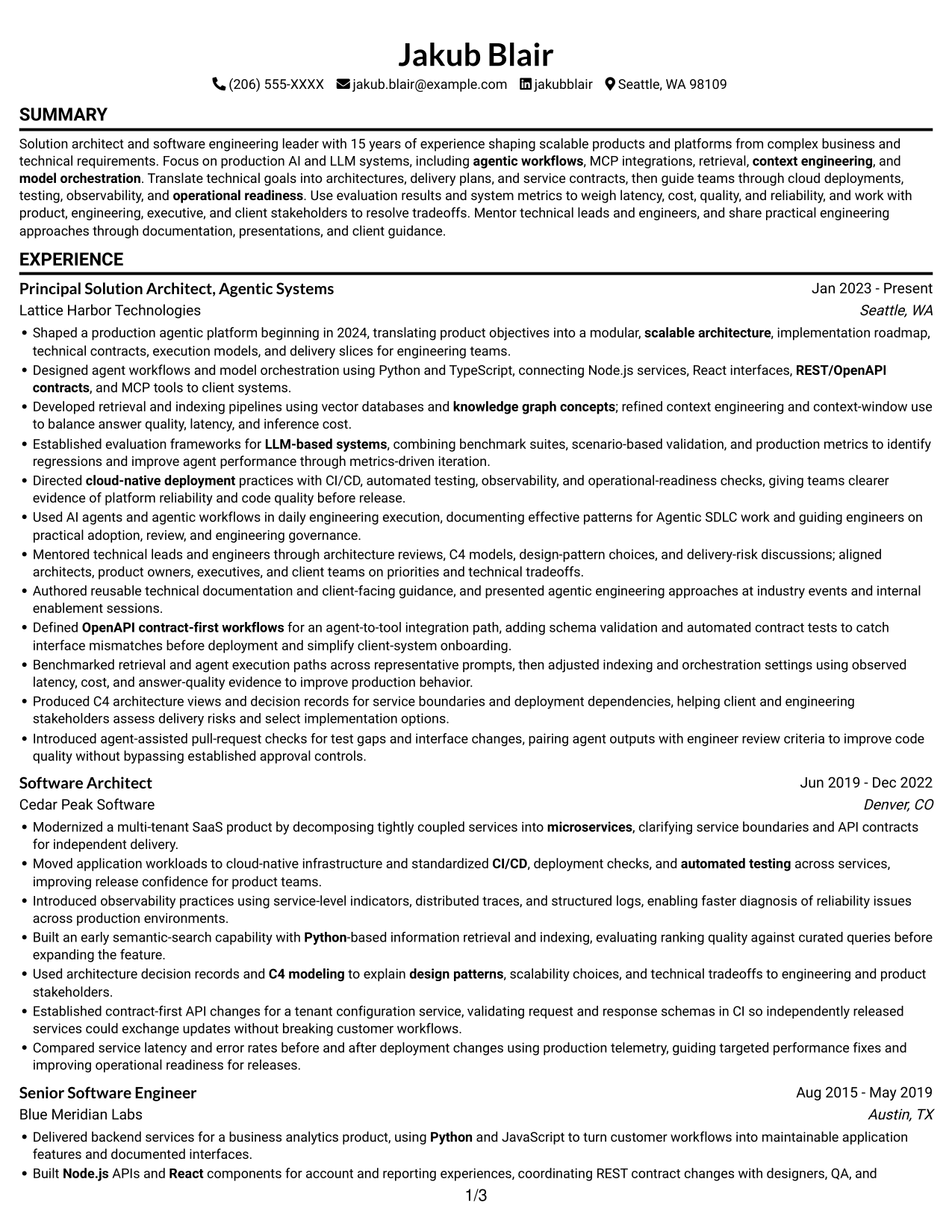 Resume example — page 1