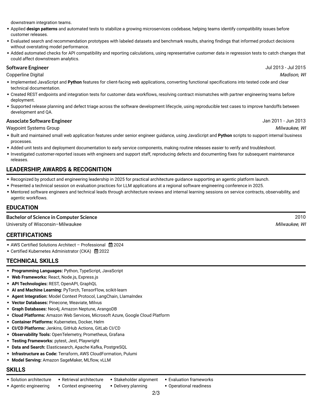 Resume example — page 2