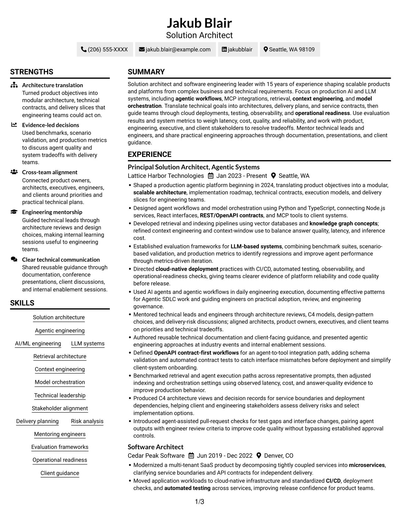 Resume example — page 1