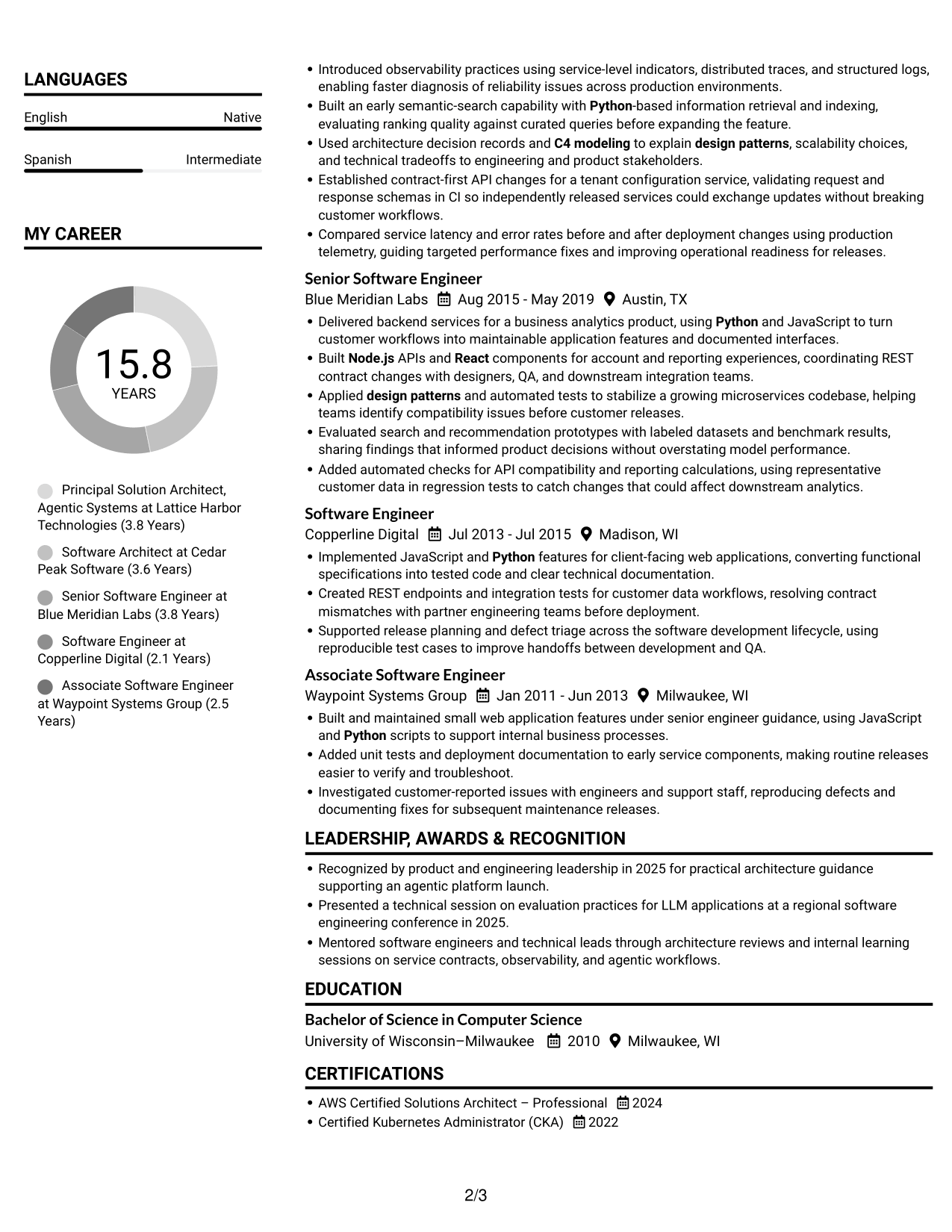 Resume example — page 2