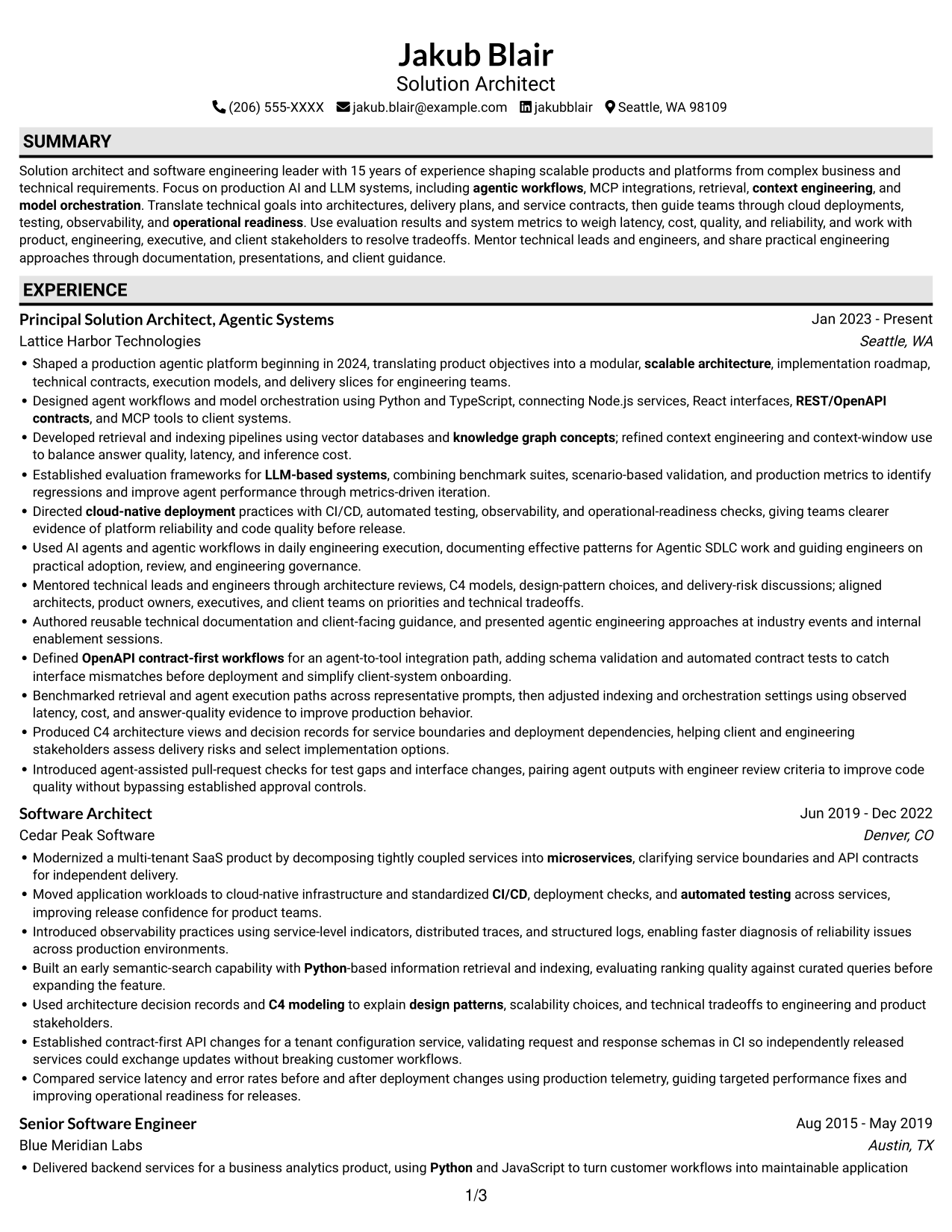 Resume example — page 1