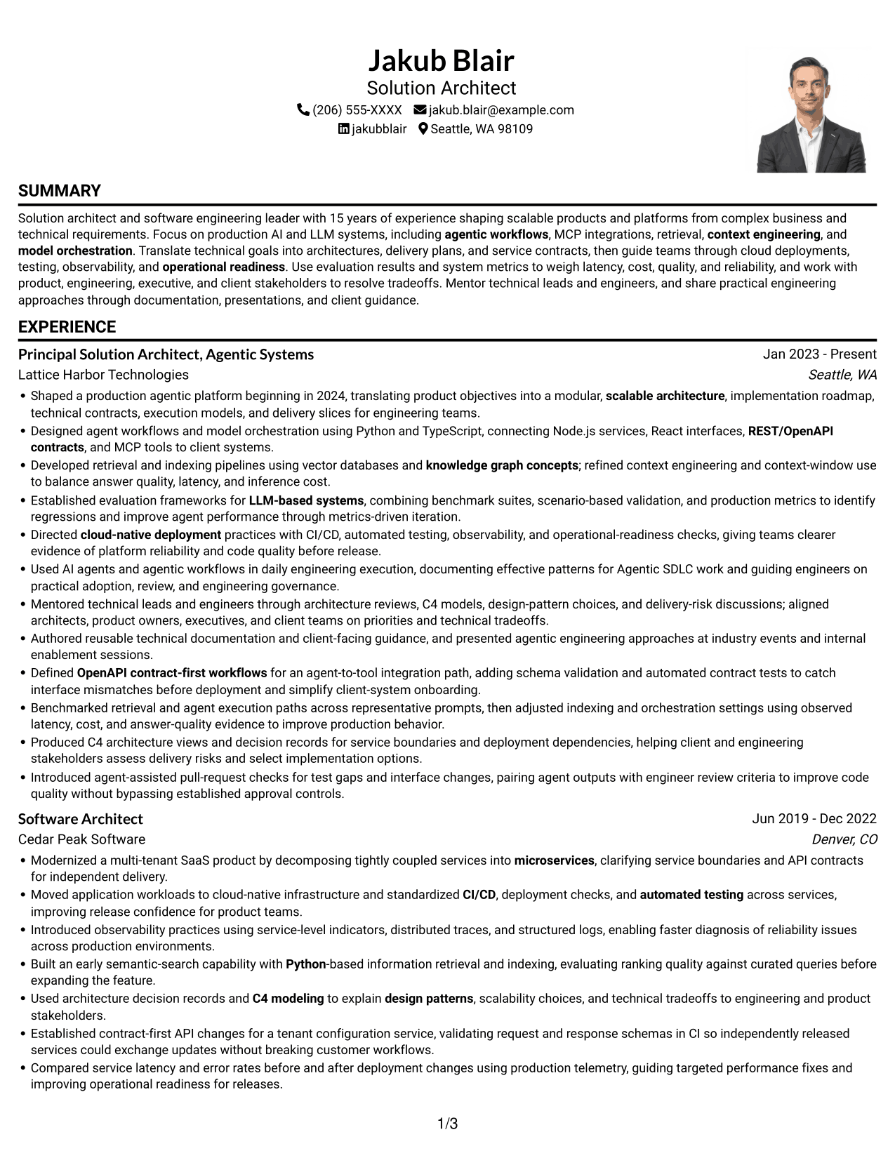 Resume example — page 1