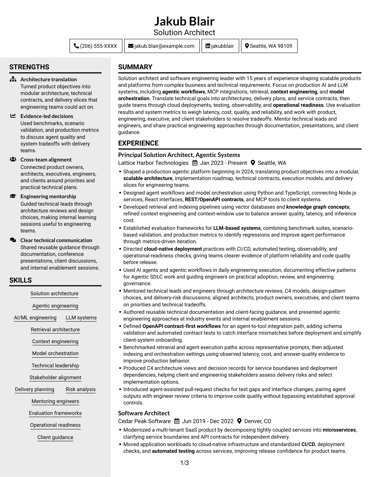 Resume example — page 1