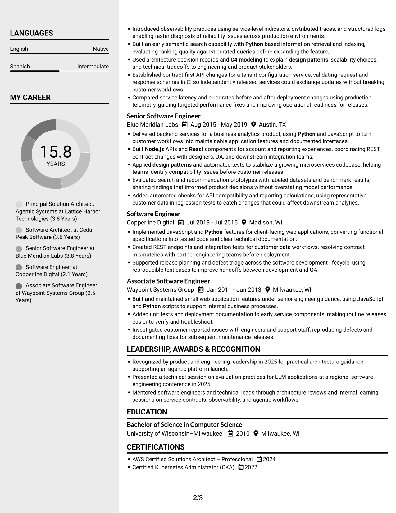 Resume example — page 2