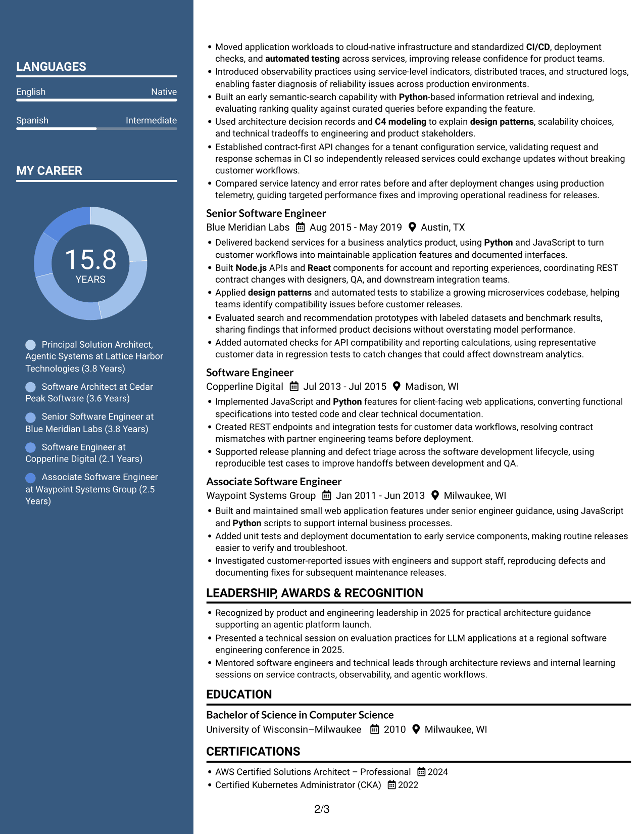 Resume example — page 2