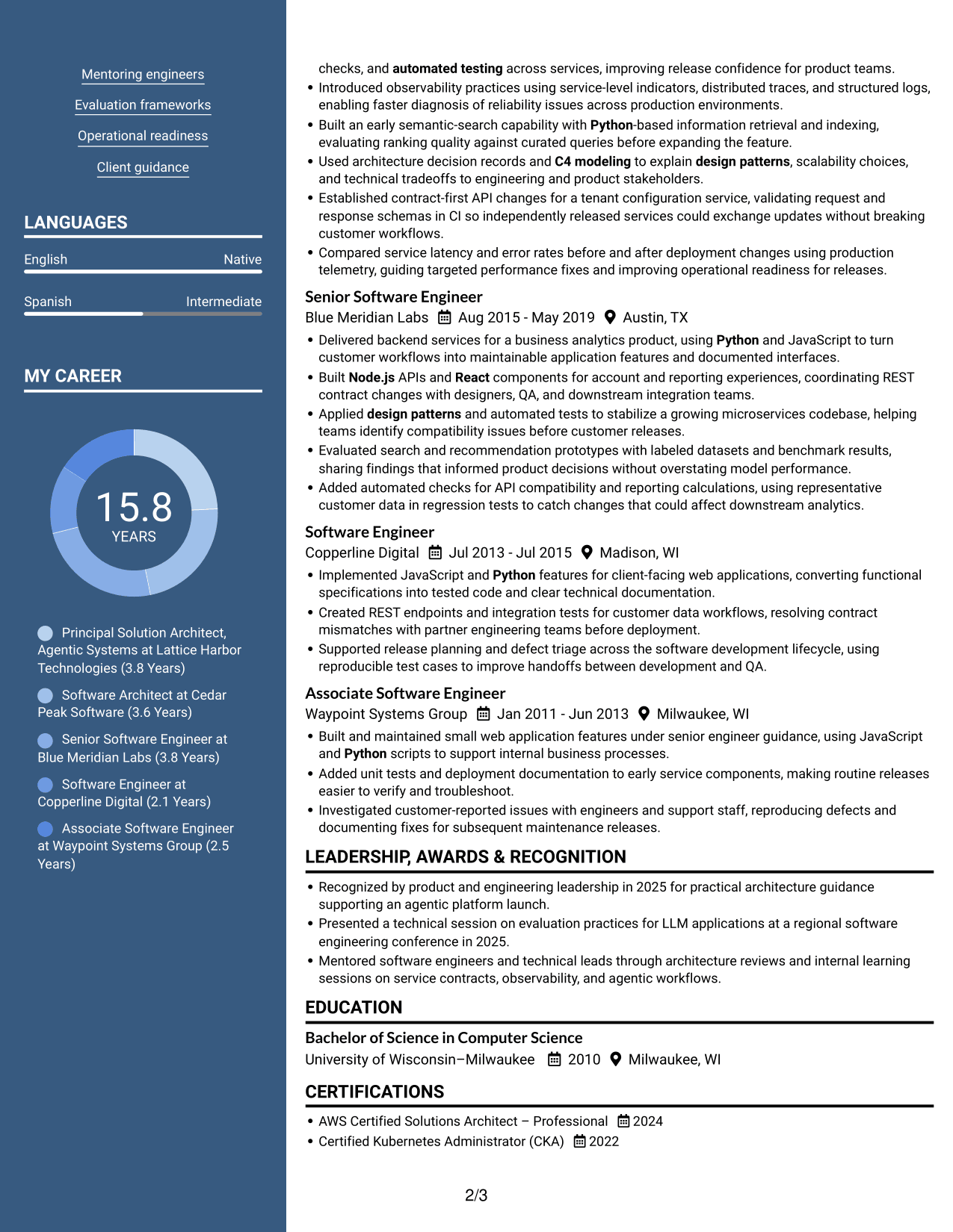 Resume example — page 2