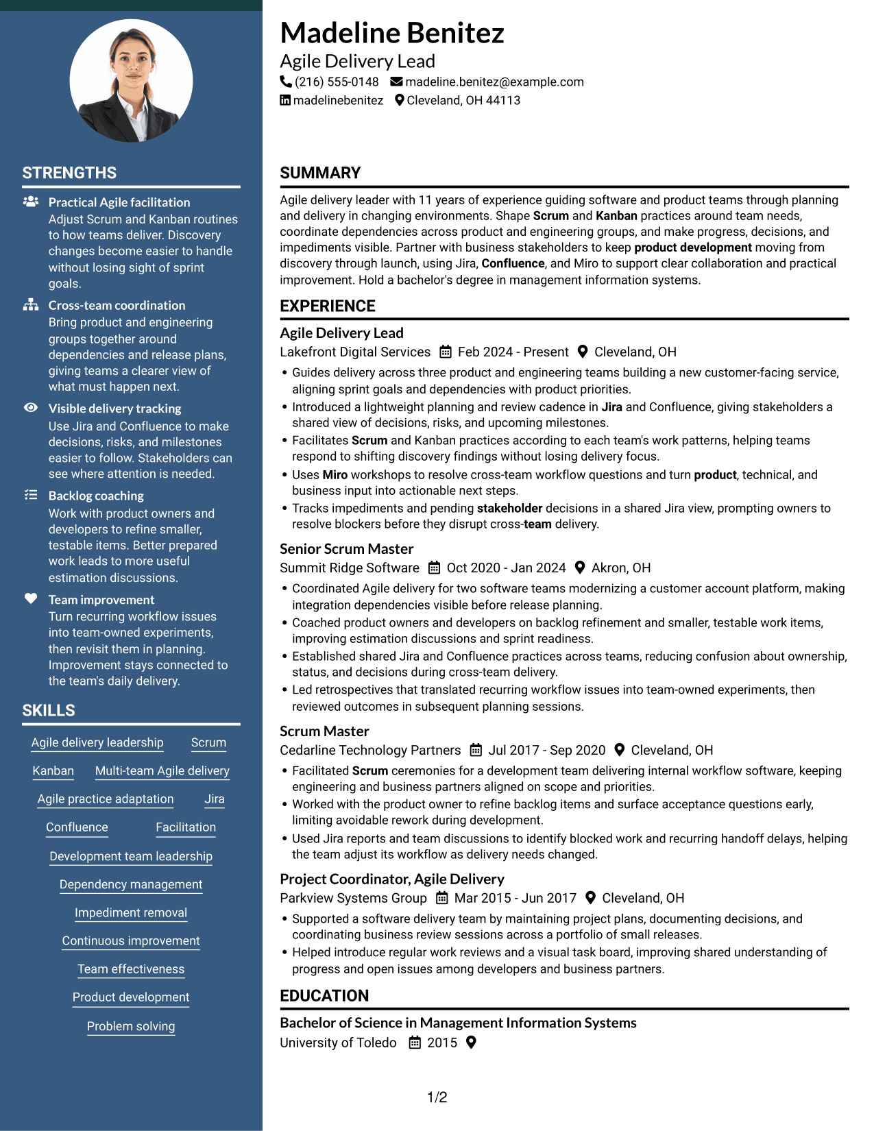 Resume example — page 1
