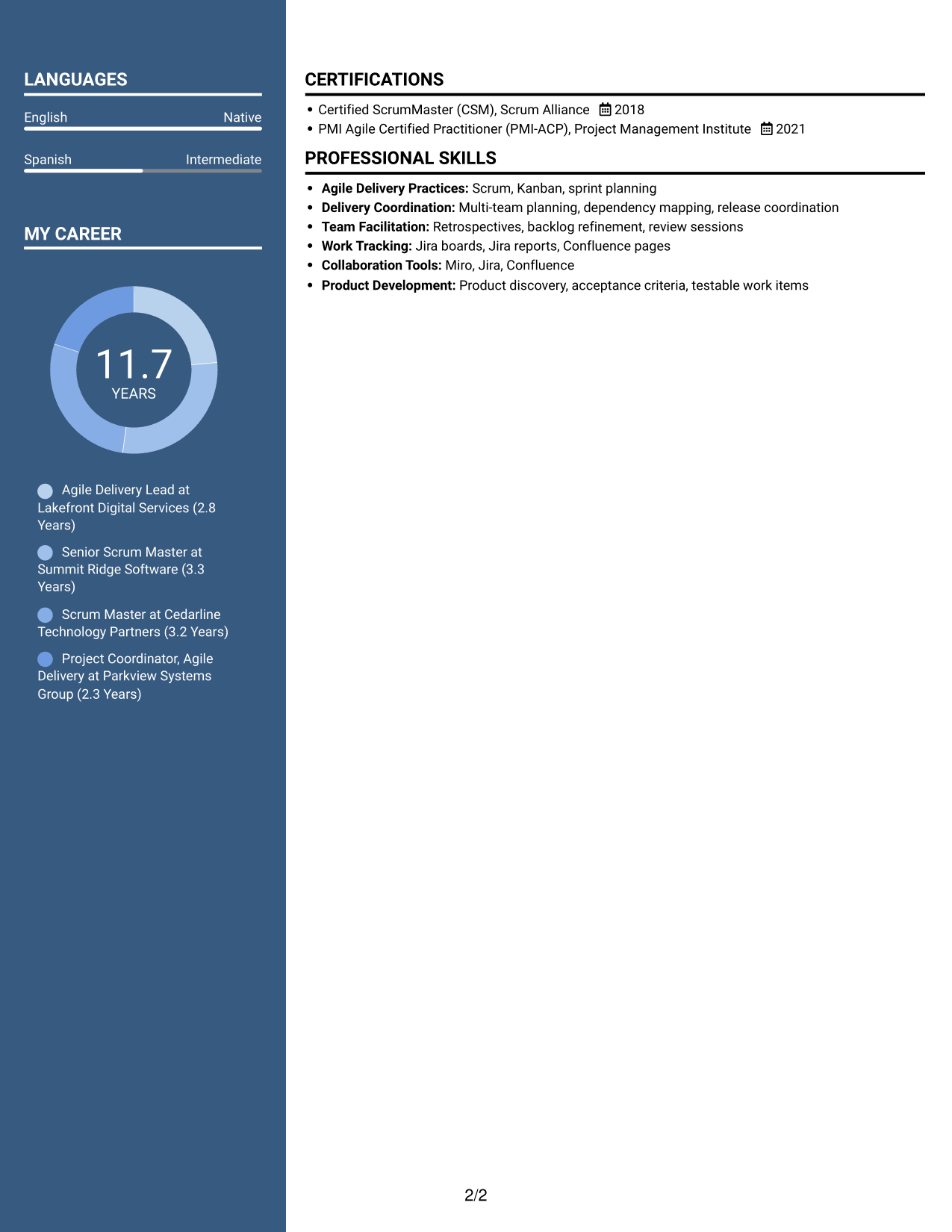 Resume example — page 2