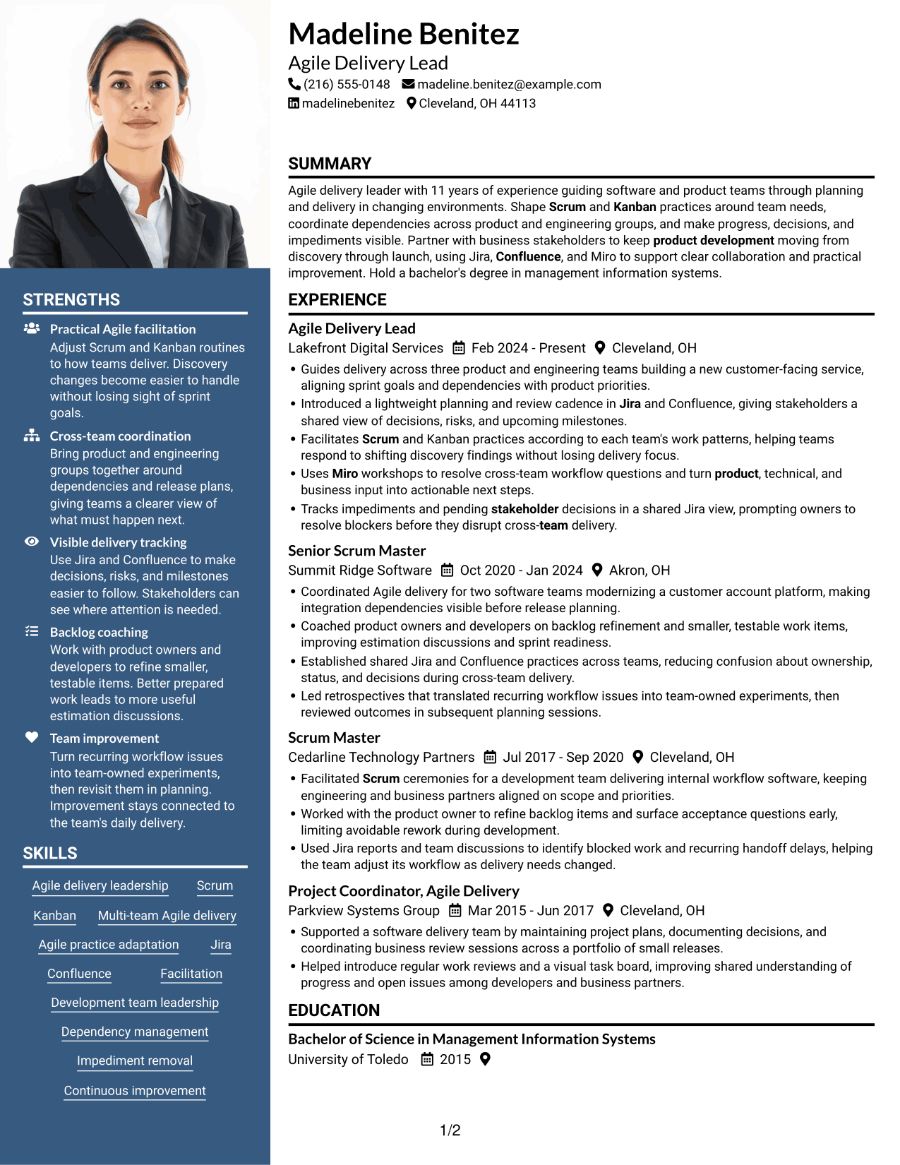 Resume example — page 1