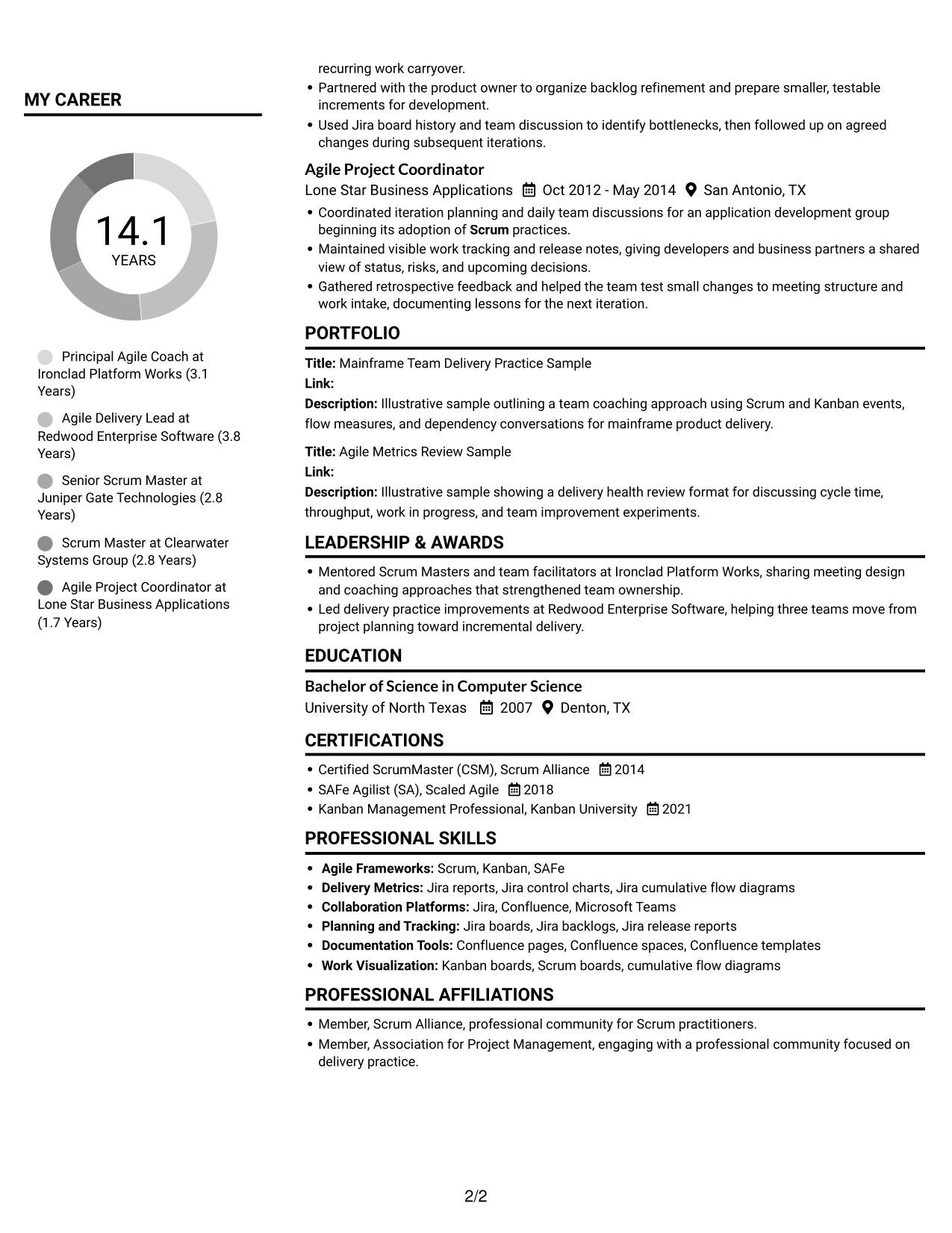 Resume example — page 2
