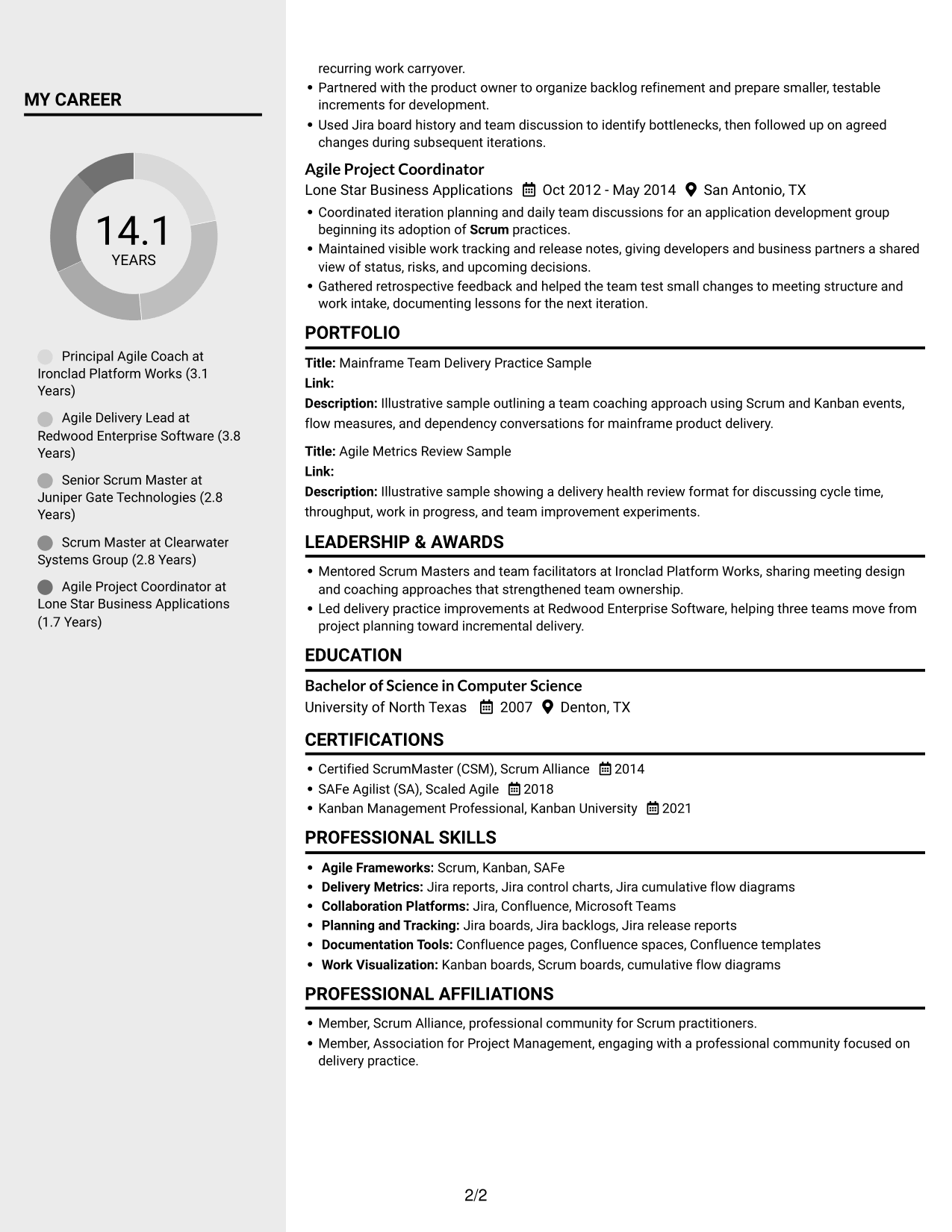 Resume example — page 2