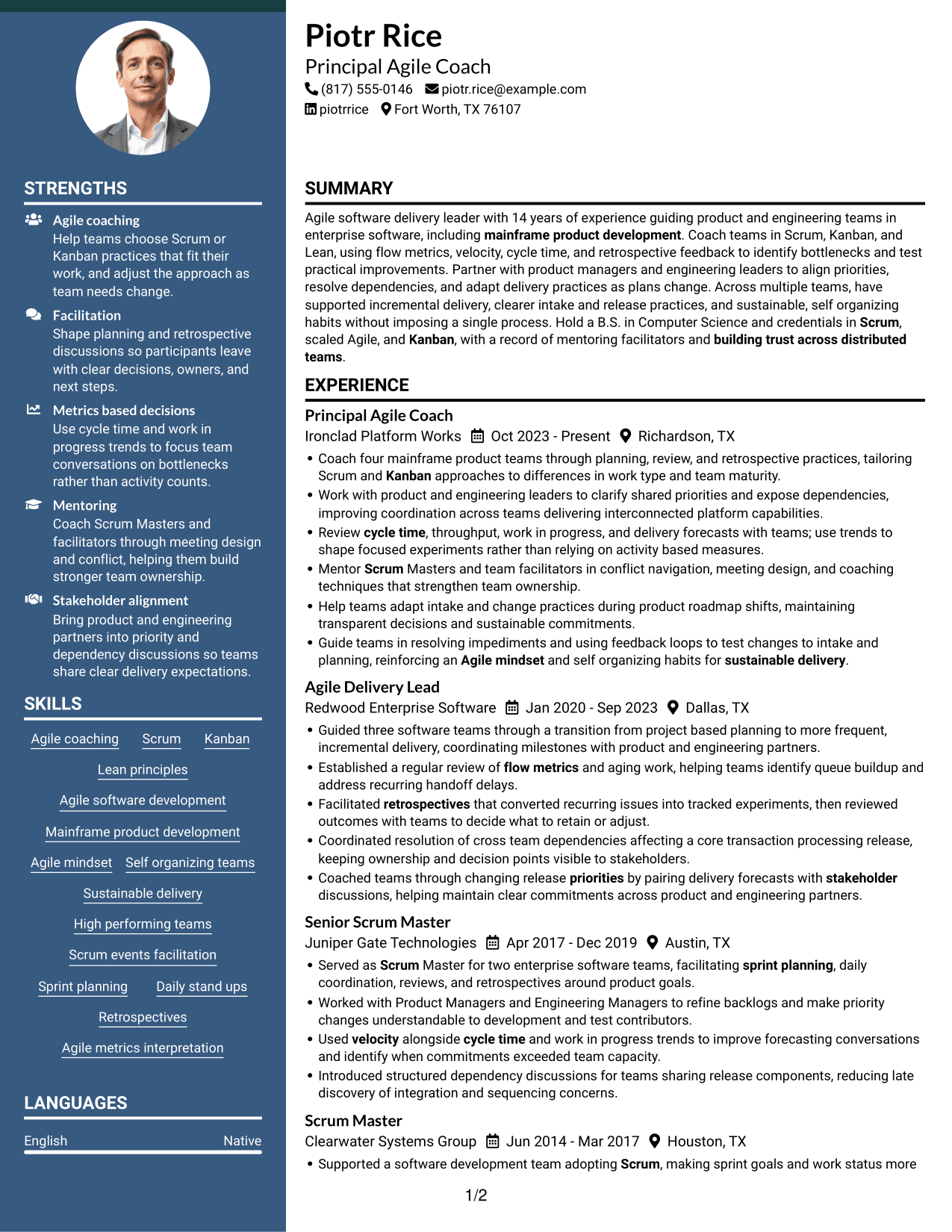 Resume example — page 1