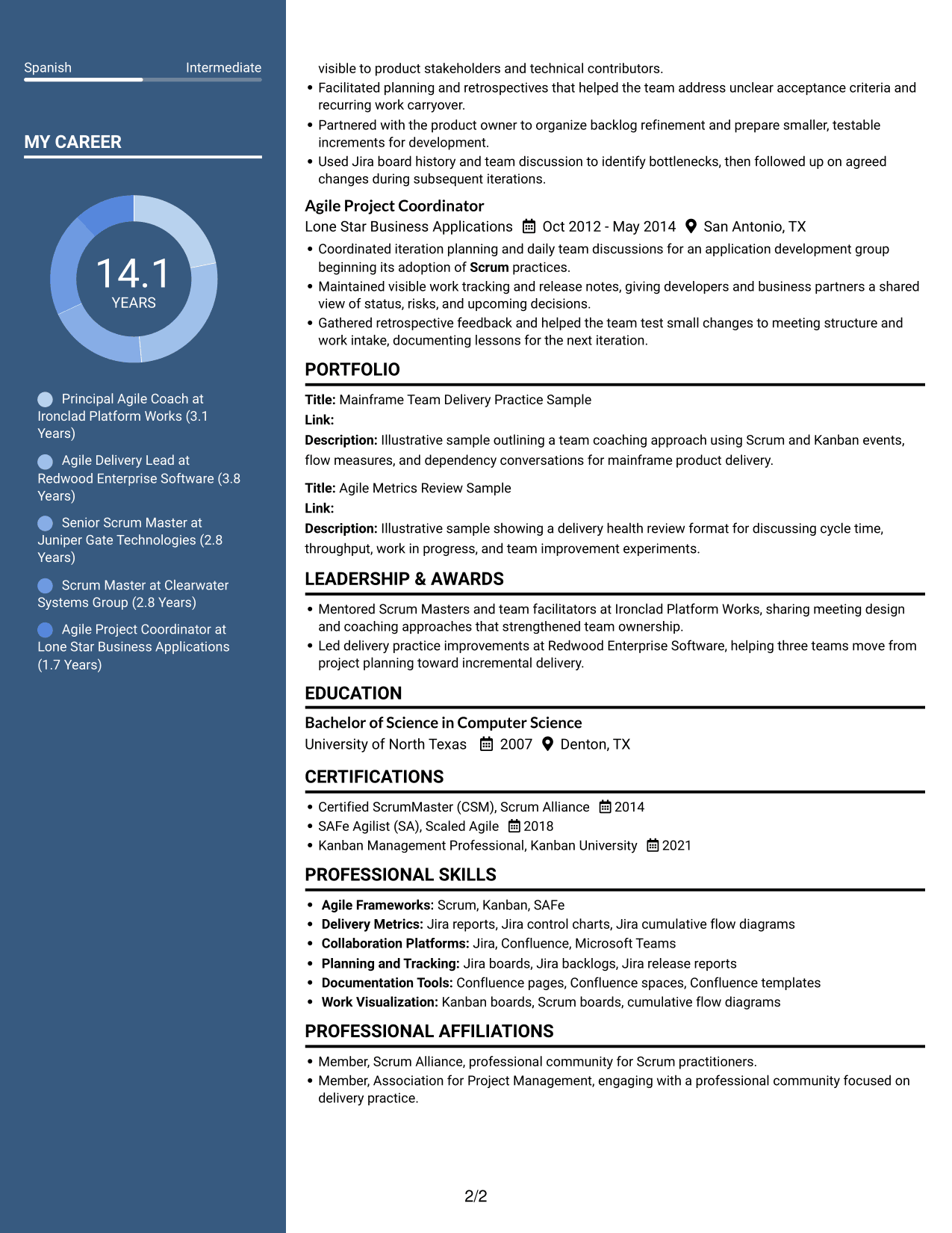 Resume example — page 2