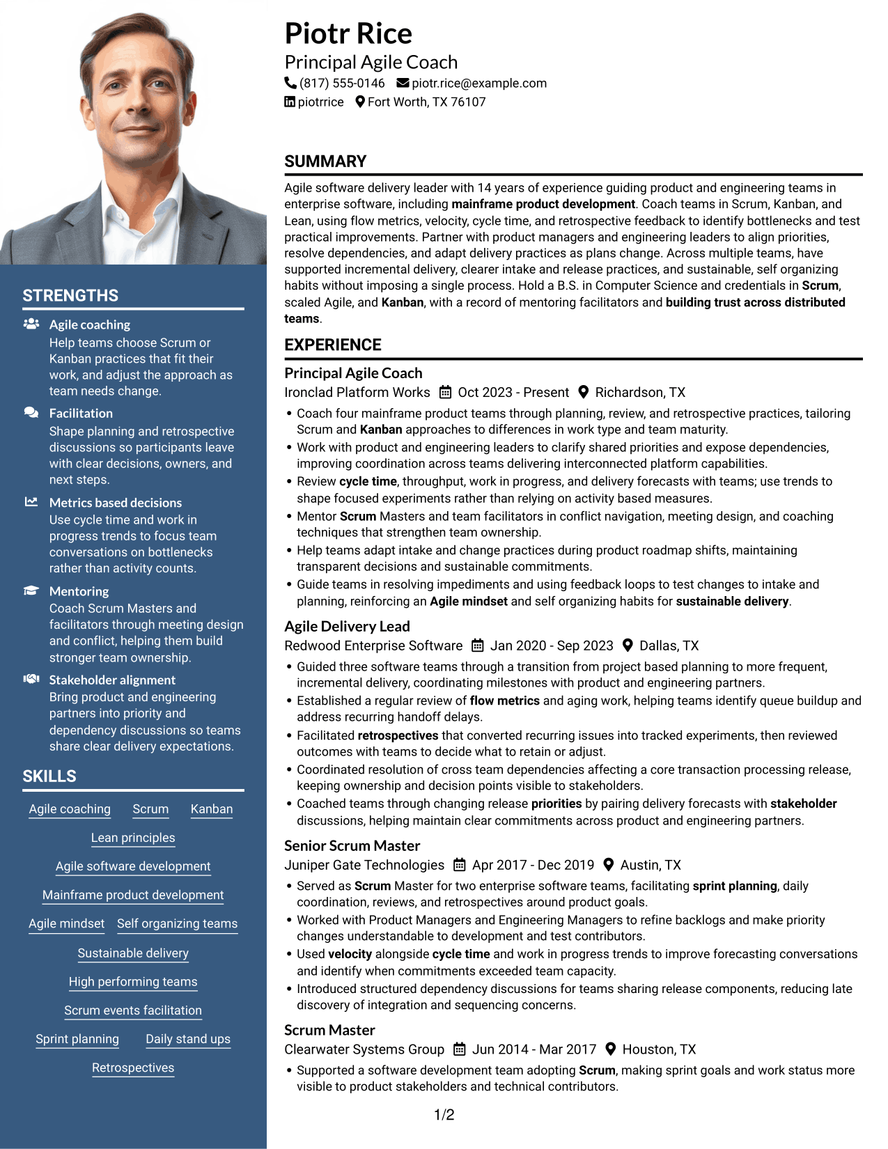 Resume example — page 1