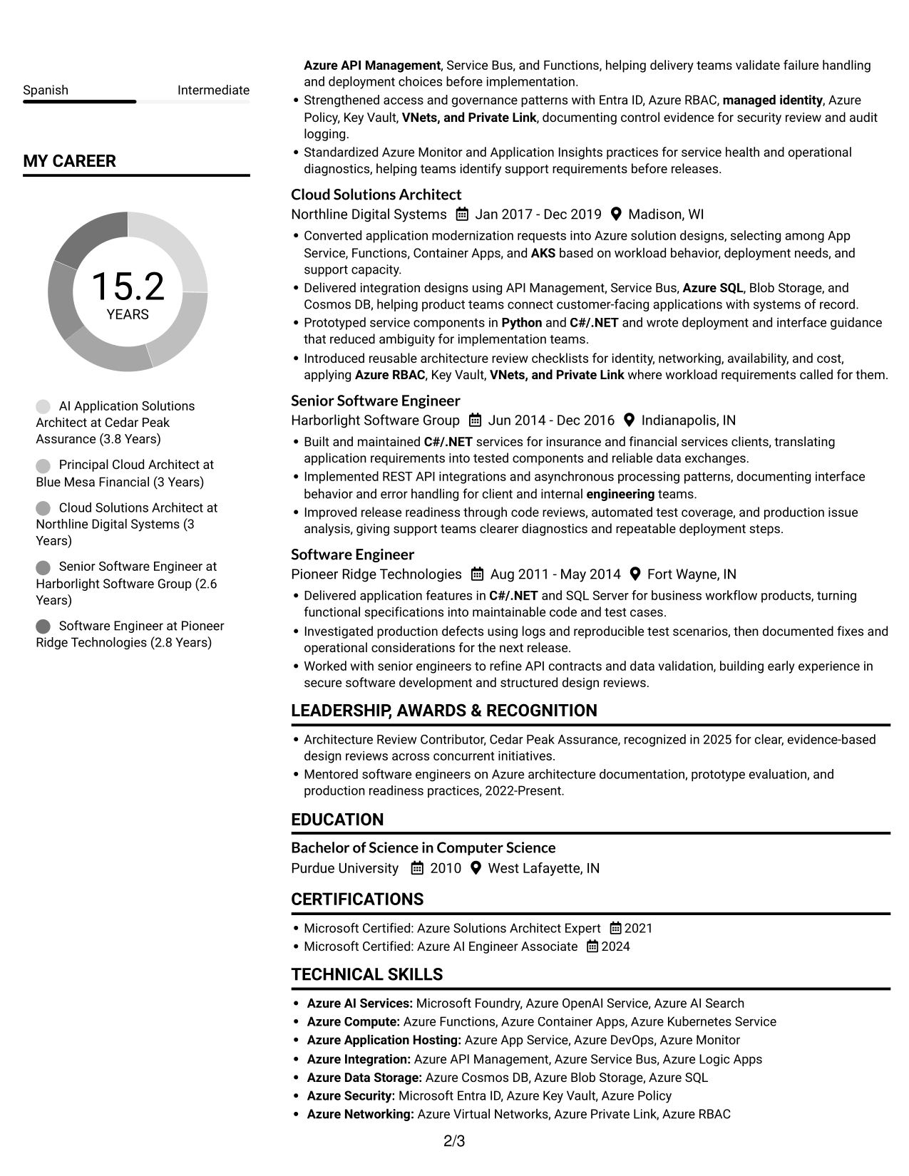 Resume example — page 2