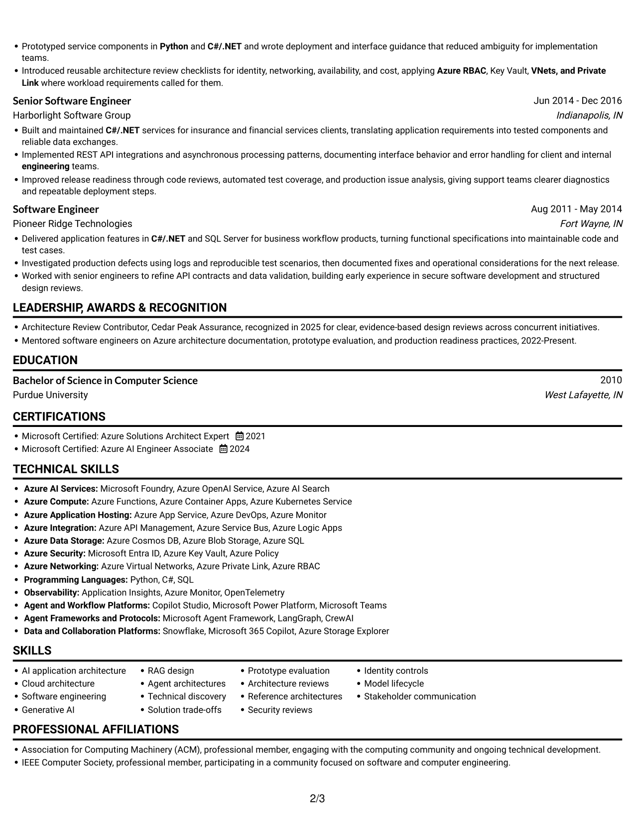 Resume example — page 2