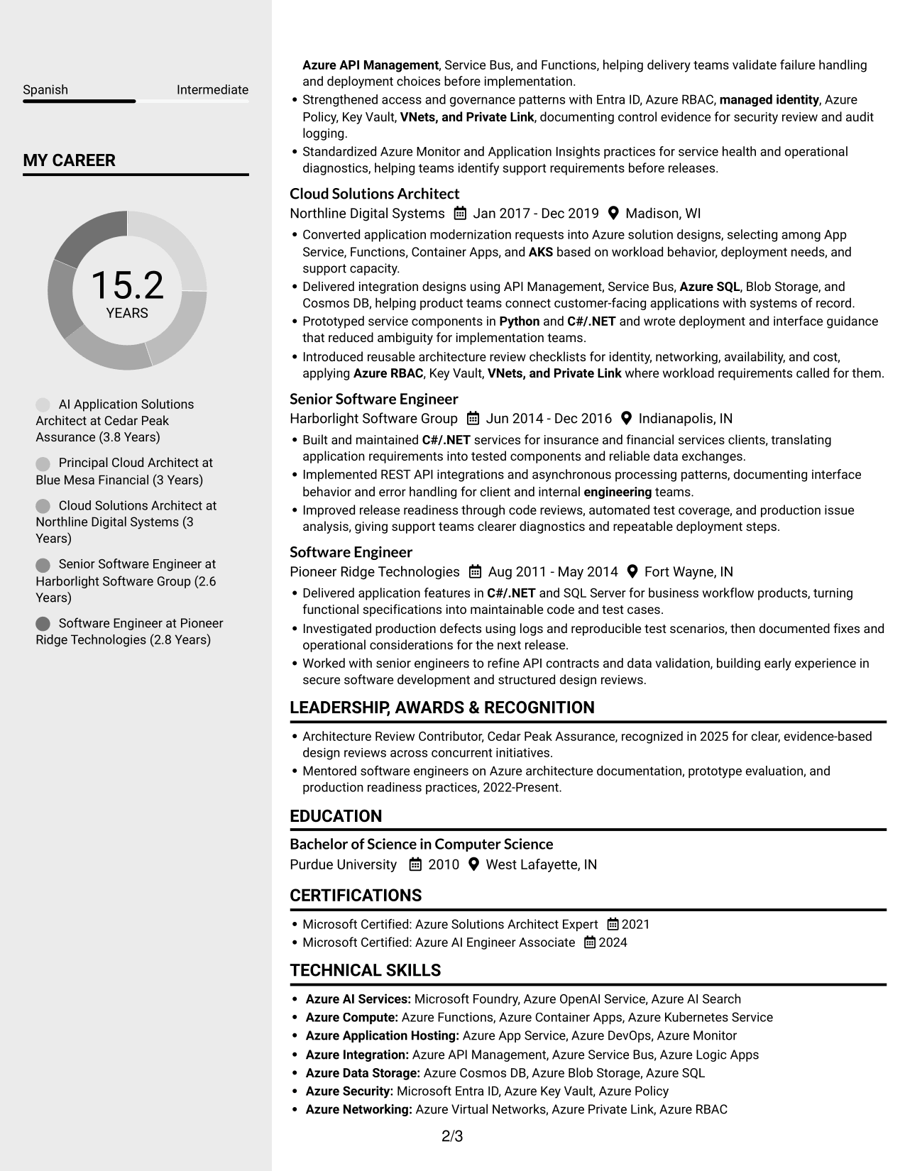 Resume example — page 2