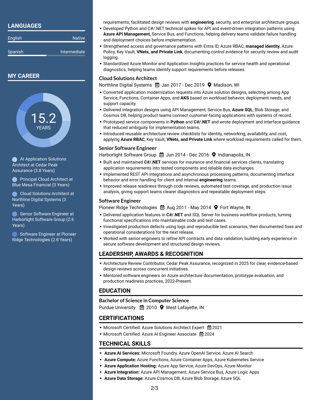 Resume example — page 2
