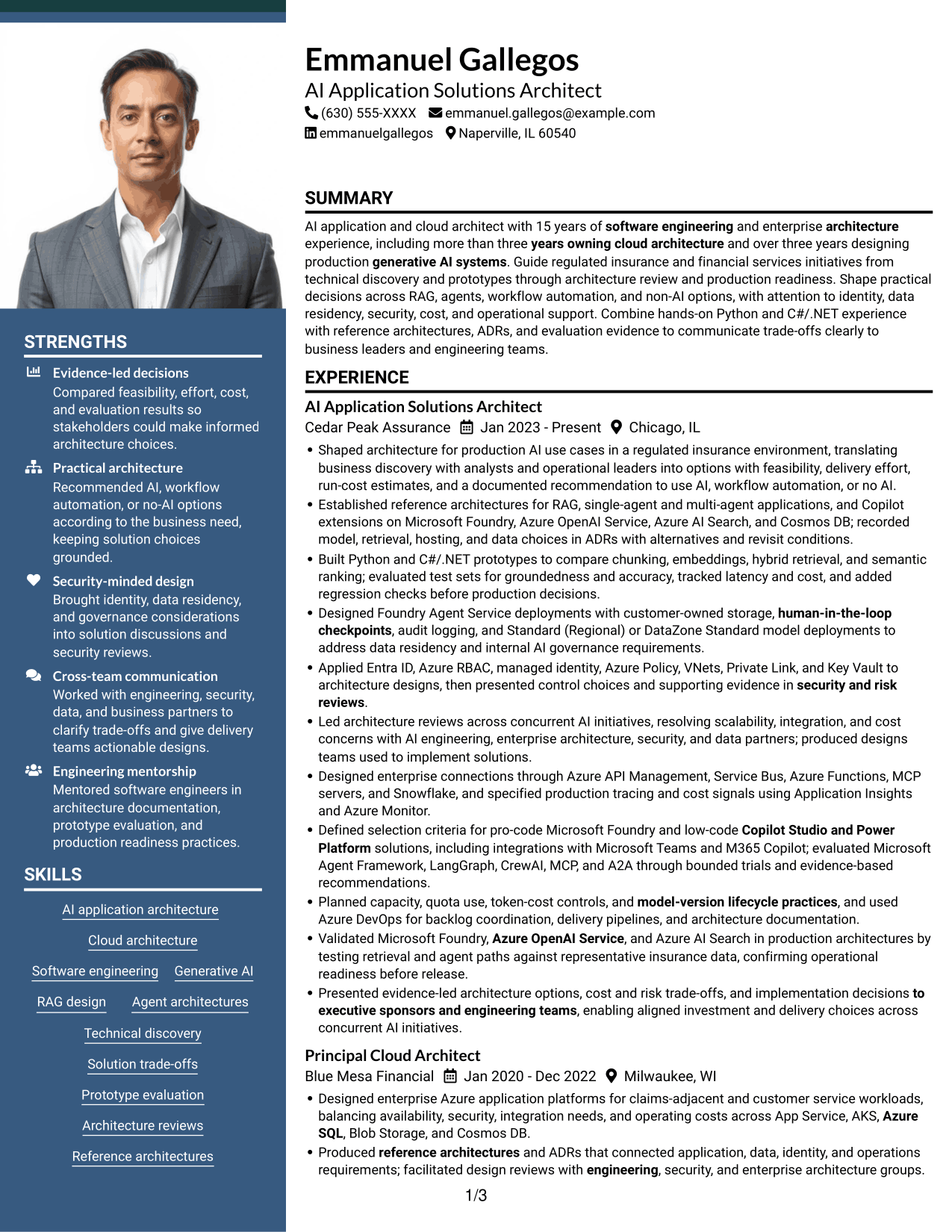 Resume example — page 1