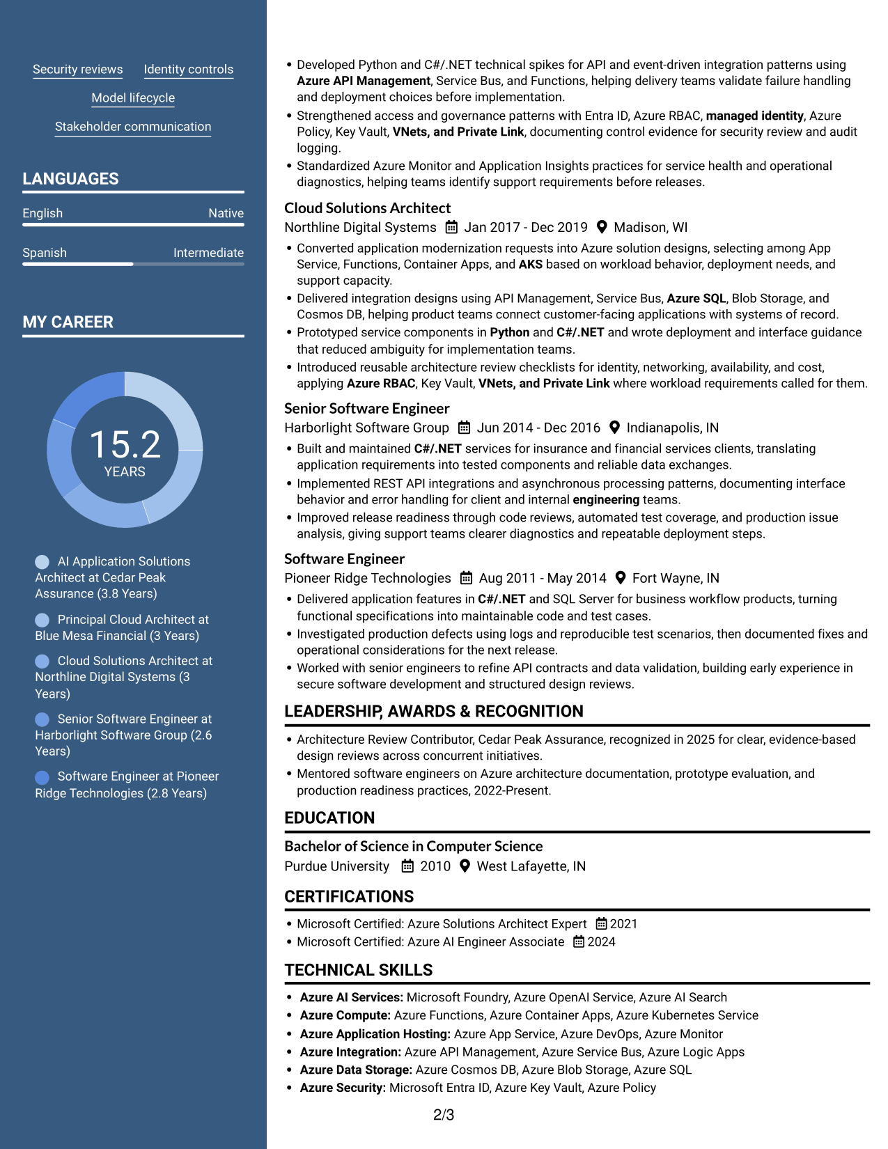 Resume example — page 2