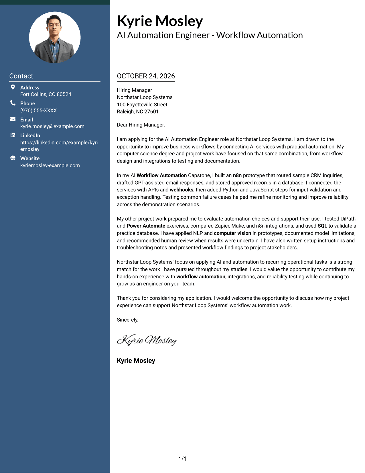 Cover letter example — page 1