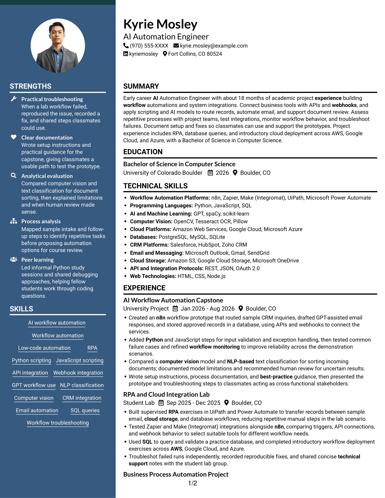 Resume example — page 1
