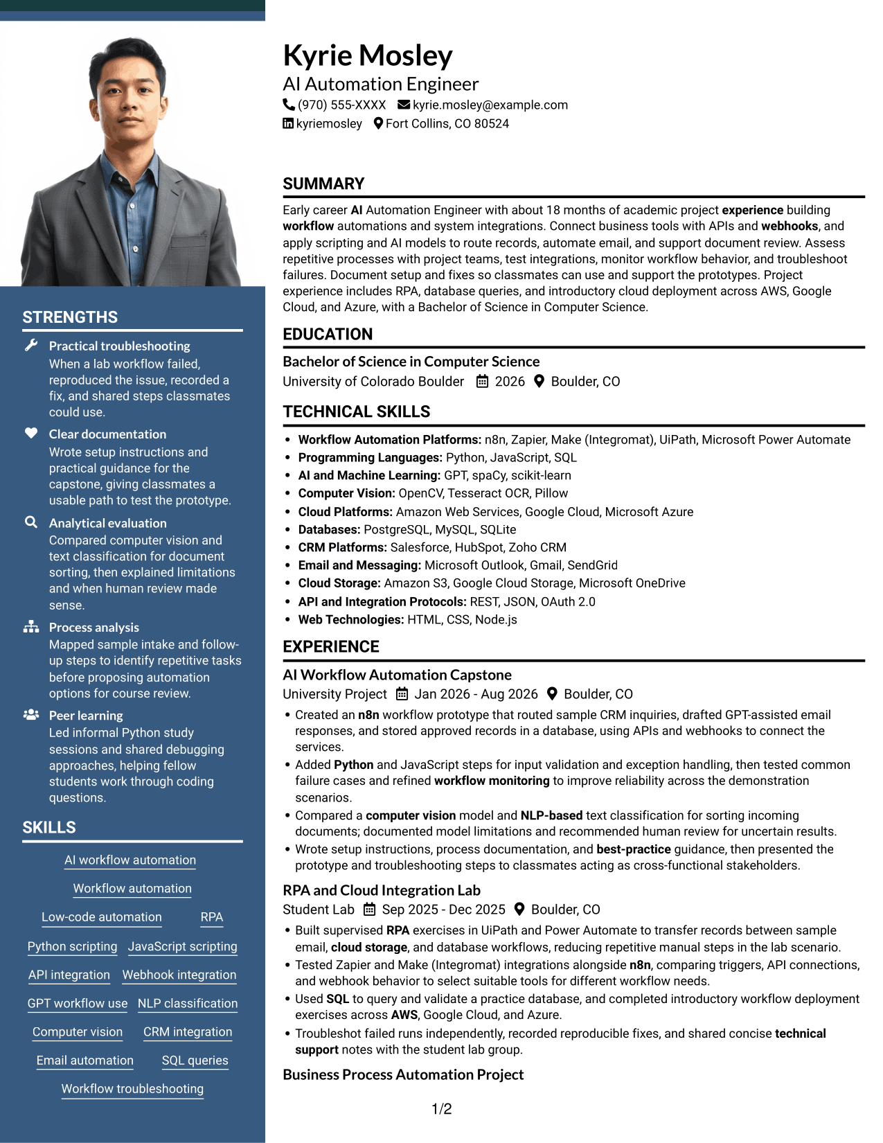 Resume example — page 1