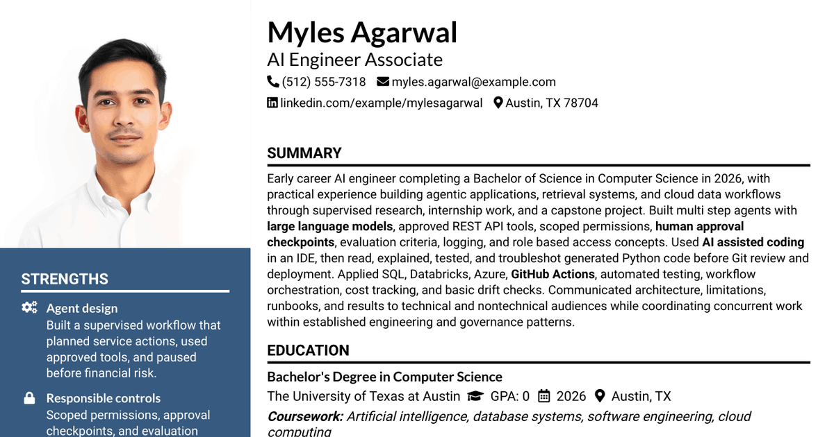 7 AI Engineer Associate Resume Templates with Example