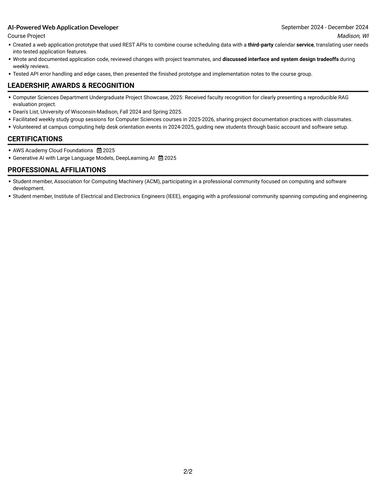 Resume example — page 2