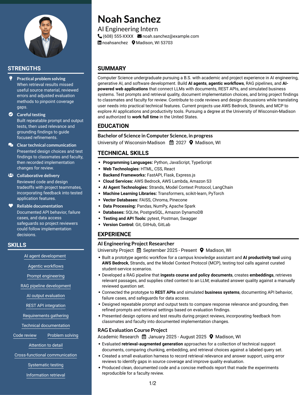 Resume example — page 1