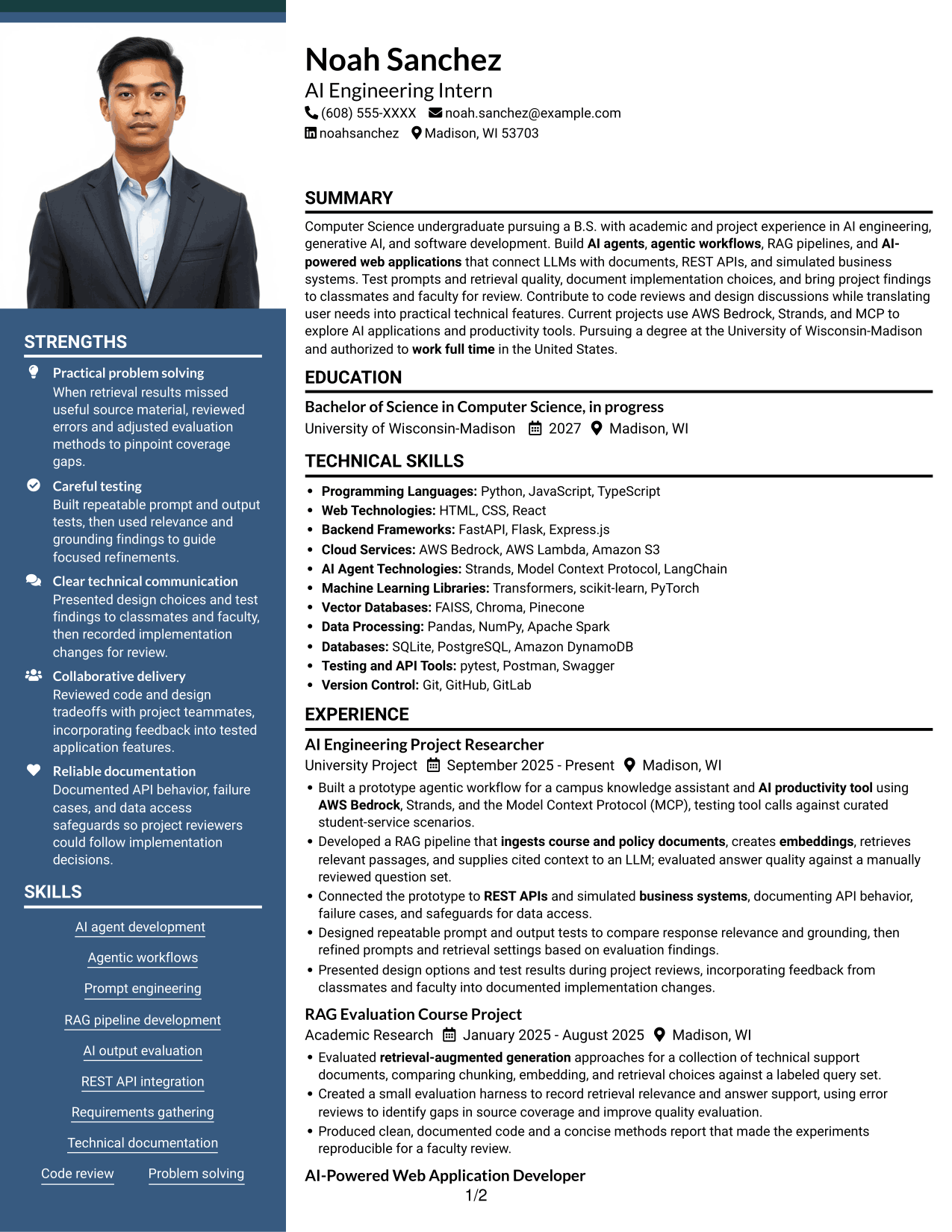 Resume example — page 1