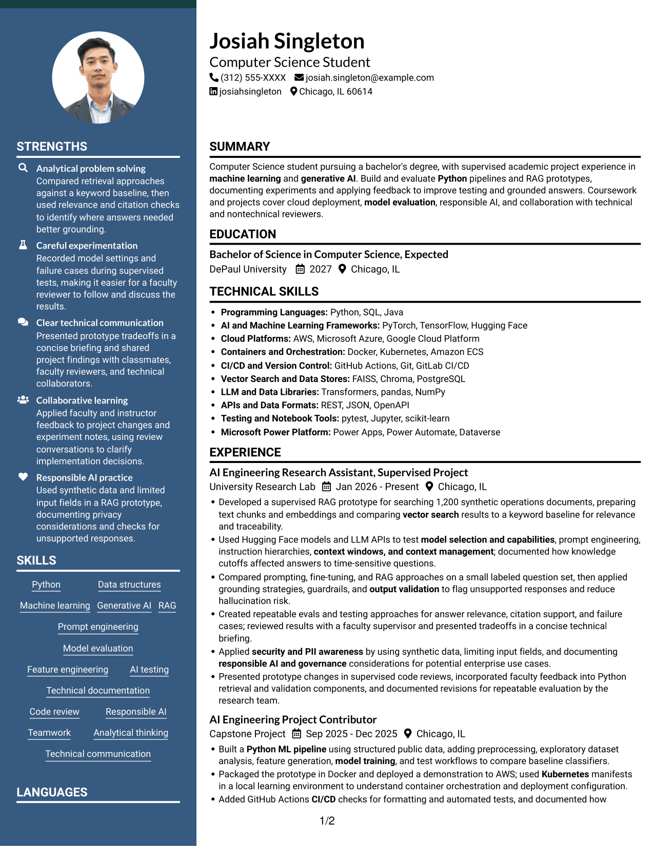 Resume example — page 1