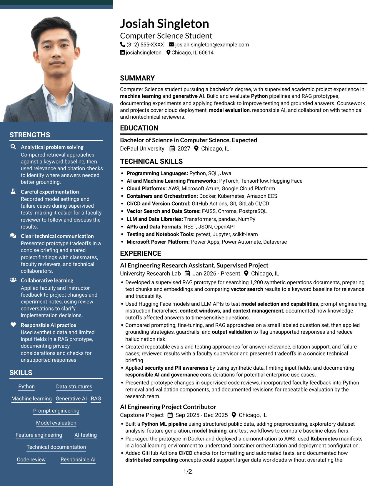 Resume example — page 1