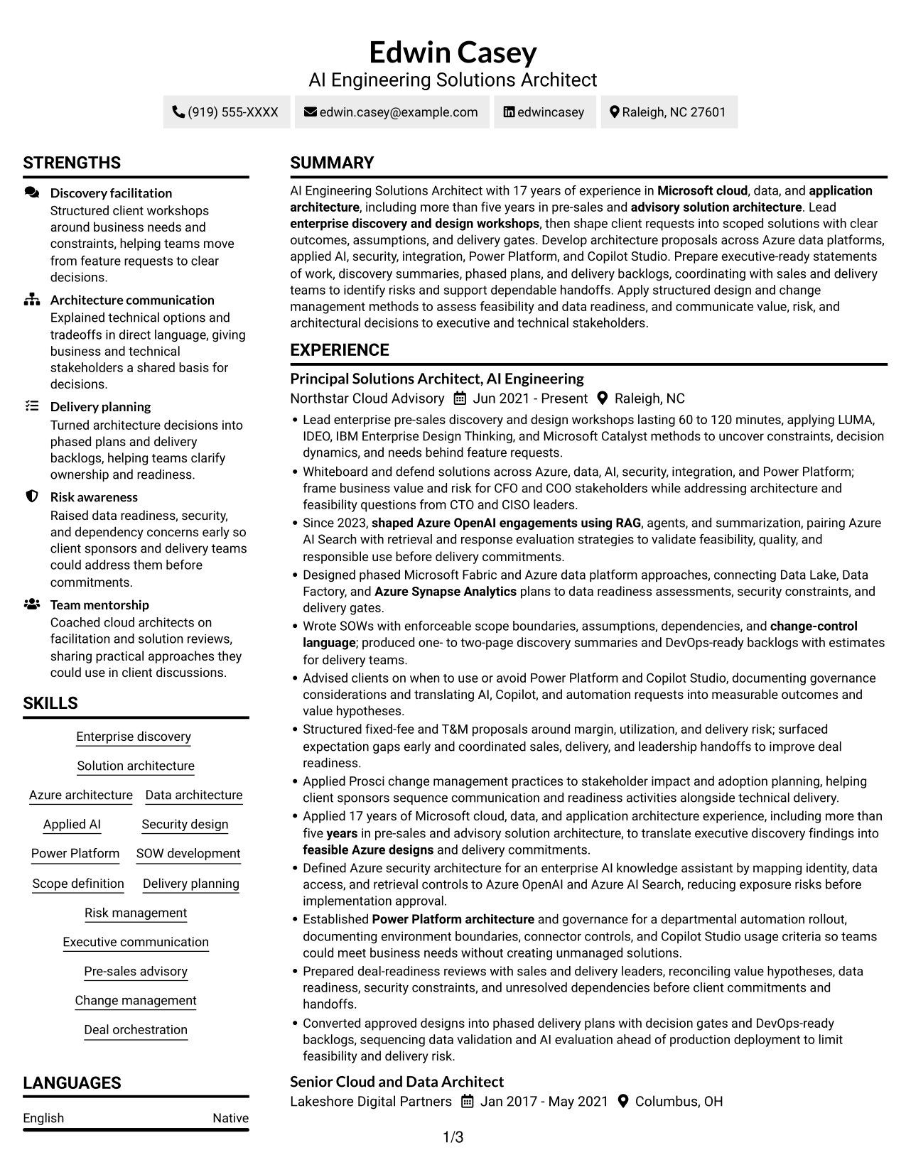 Resume example — page 1