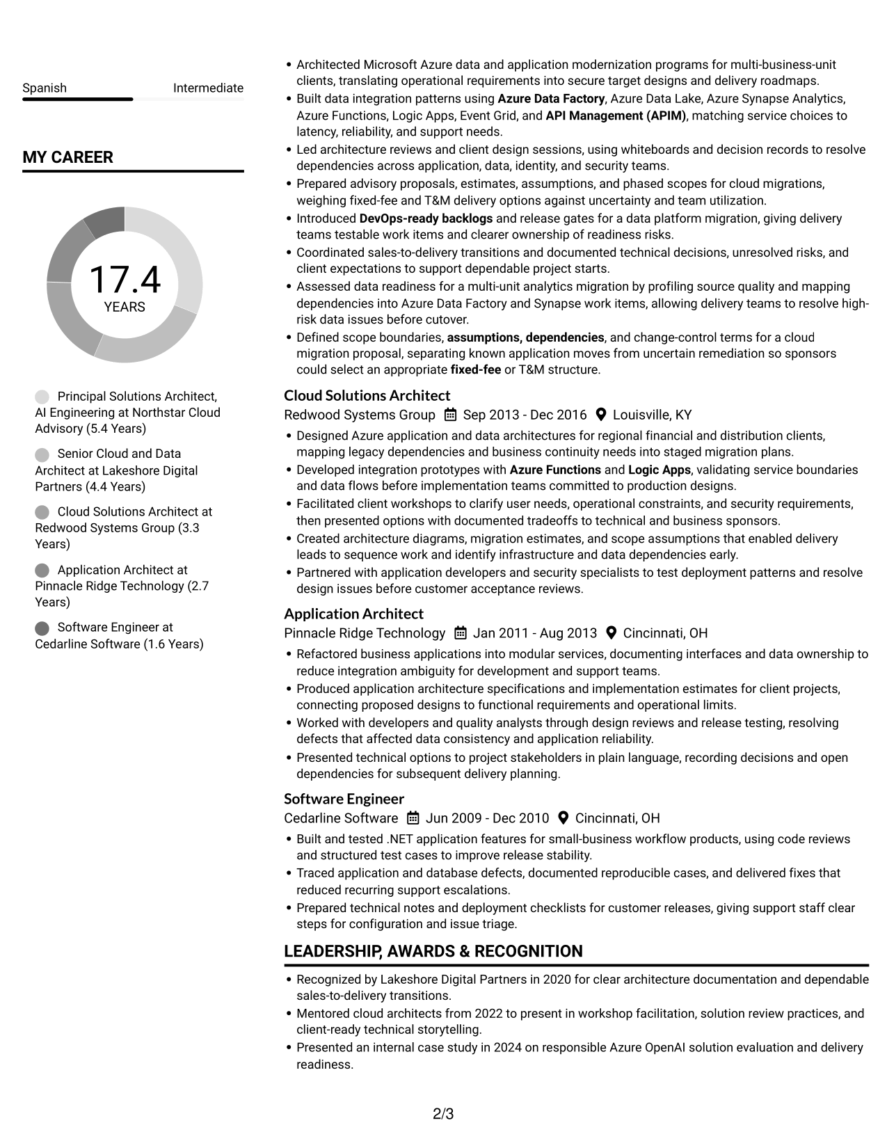 Resume example — page 2