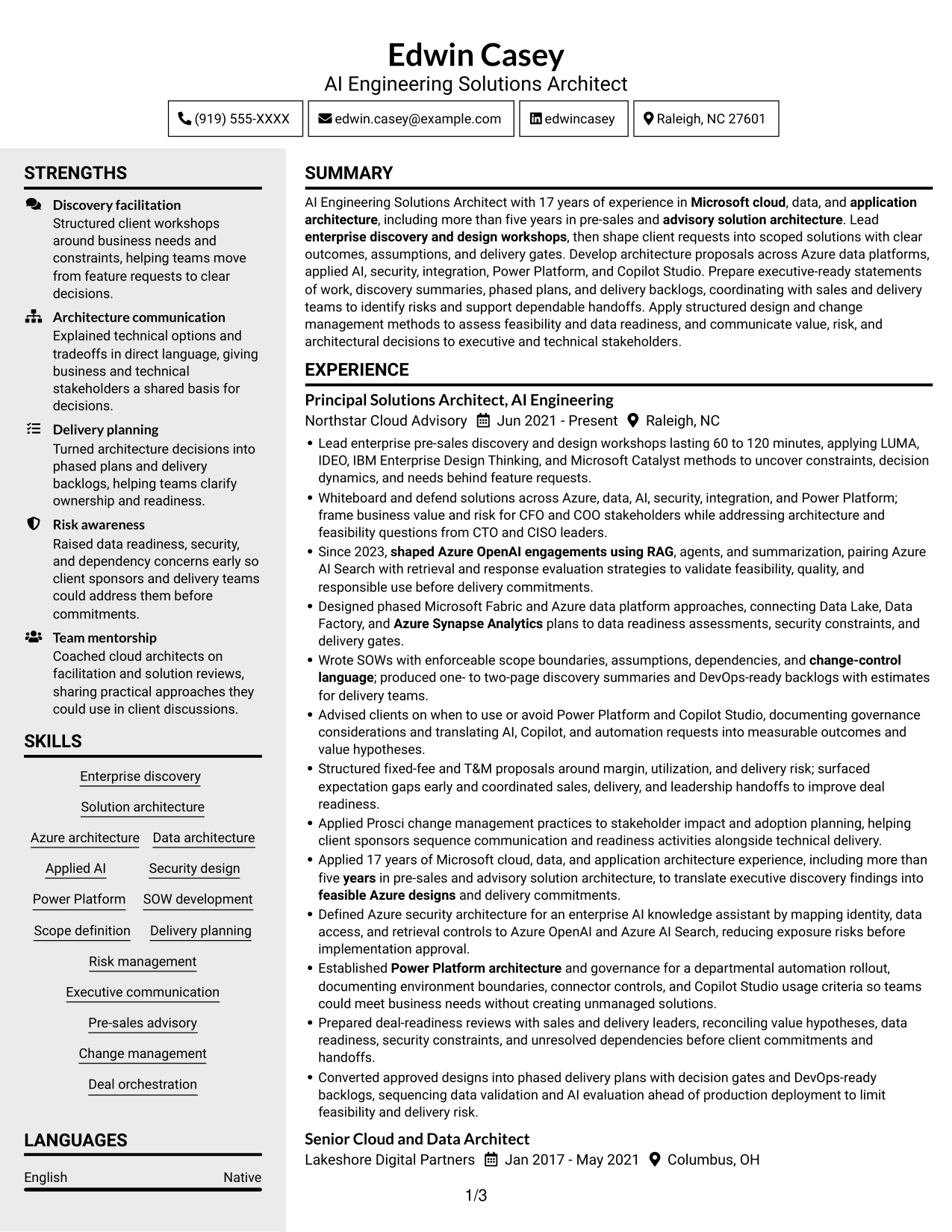 Resume example — page 1