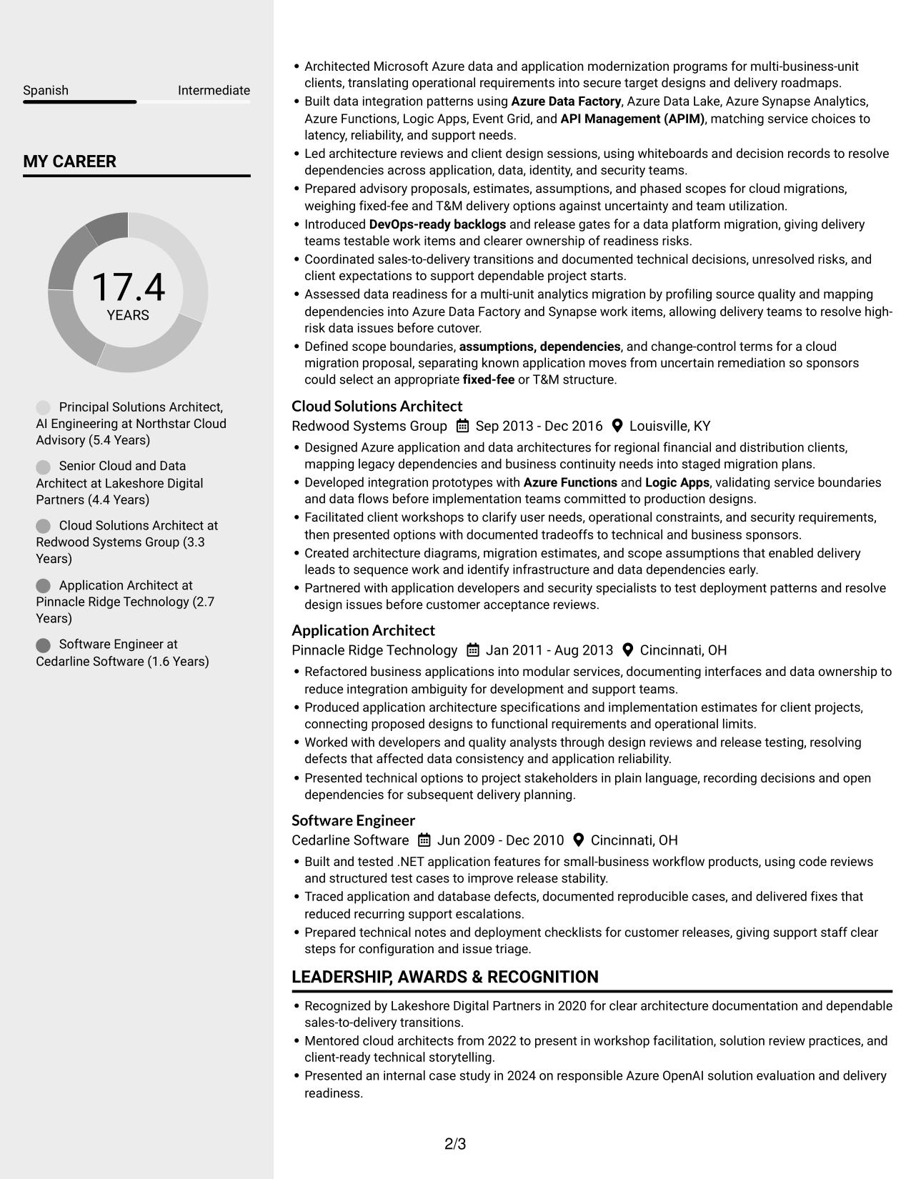 Resume example — page 2