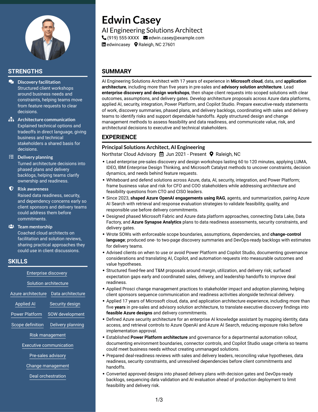 Resume example — page 1