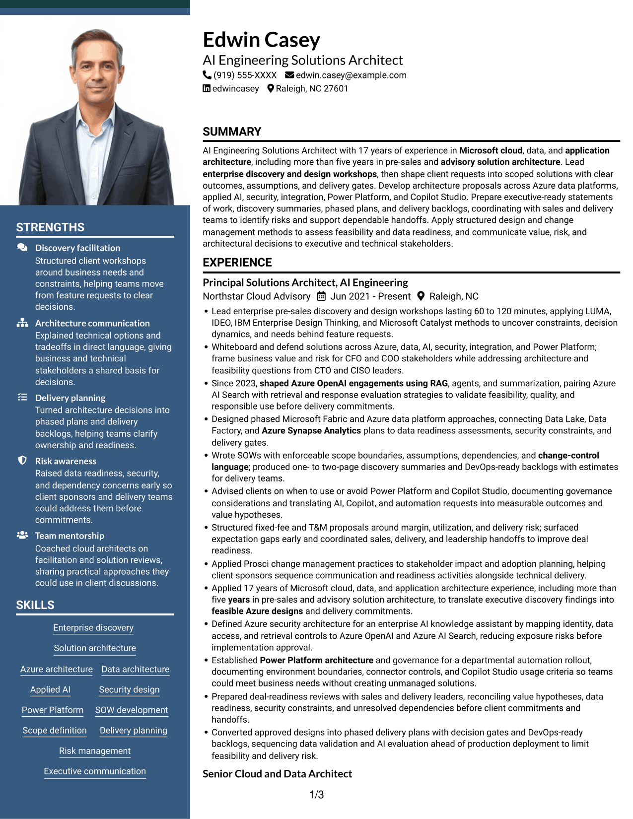 Resume example — page 1