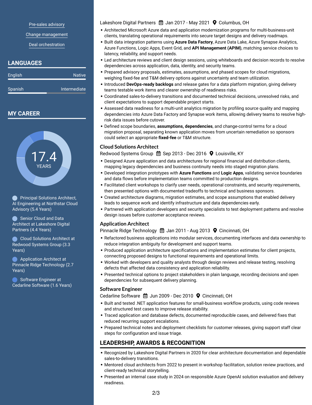 Resume example — page 2