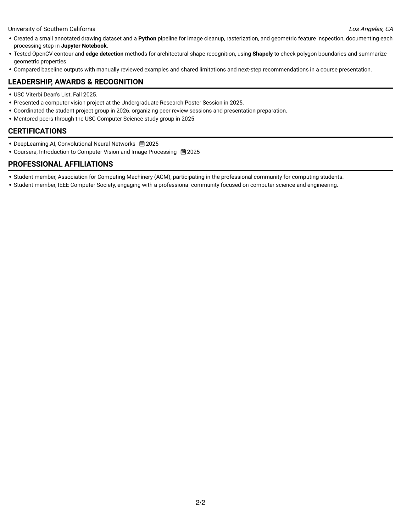 Resume example — page 2