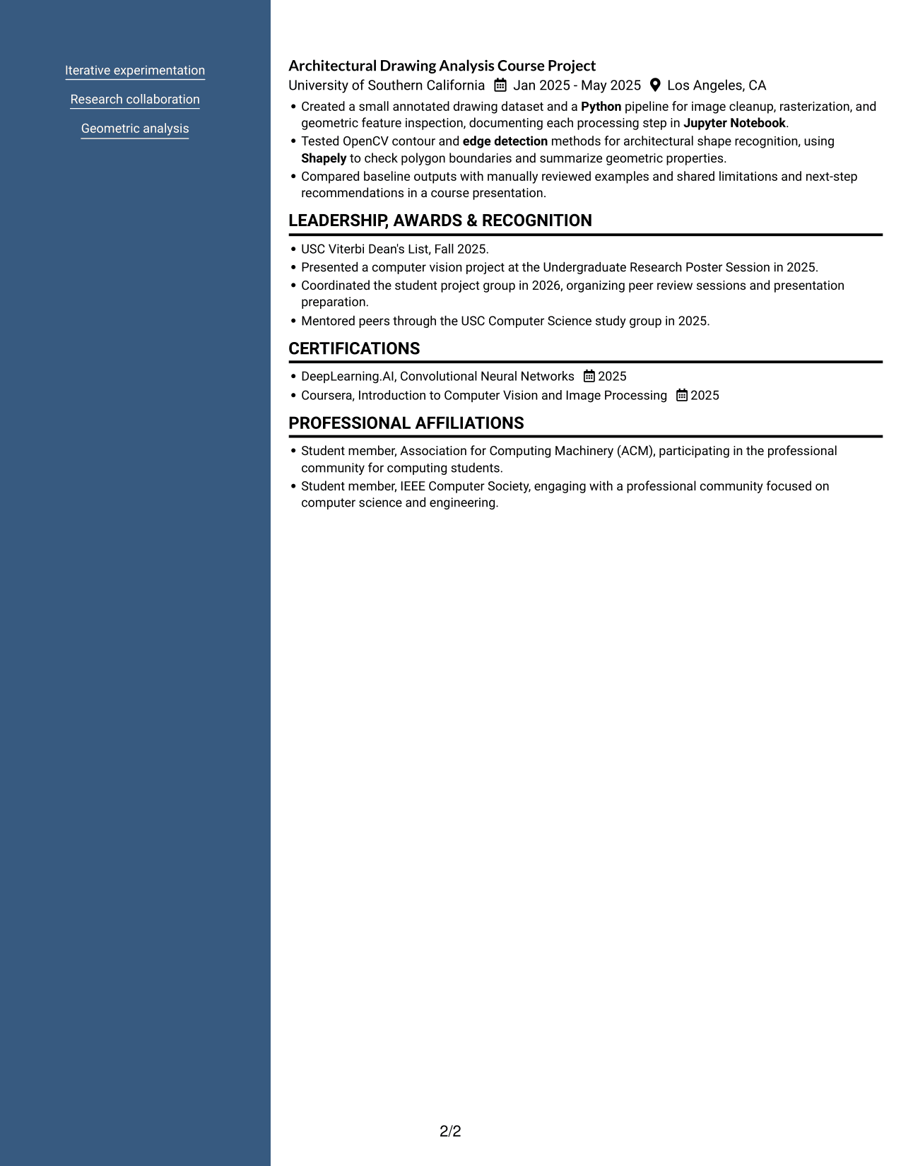 Resume example — page 2