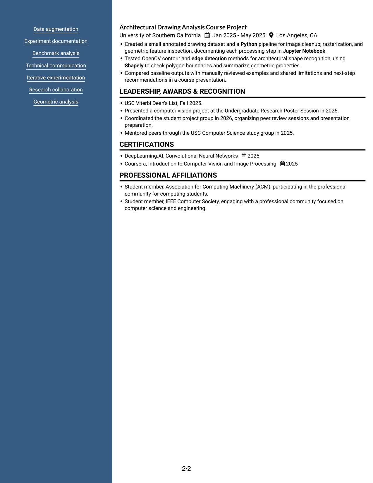Resume example — page 2