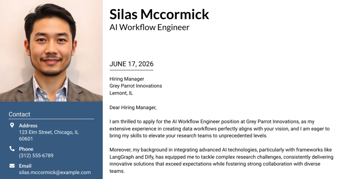 30+ AI Workflow Engineer Cover Letter Templates with Example 2026
