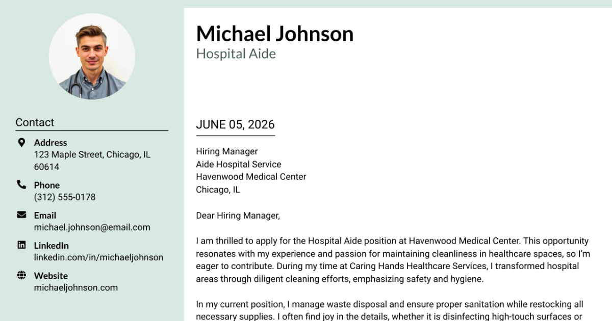 30+ Aide Hospital Service Cover Letter Templates with Example 2026
