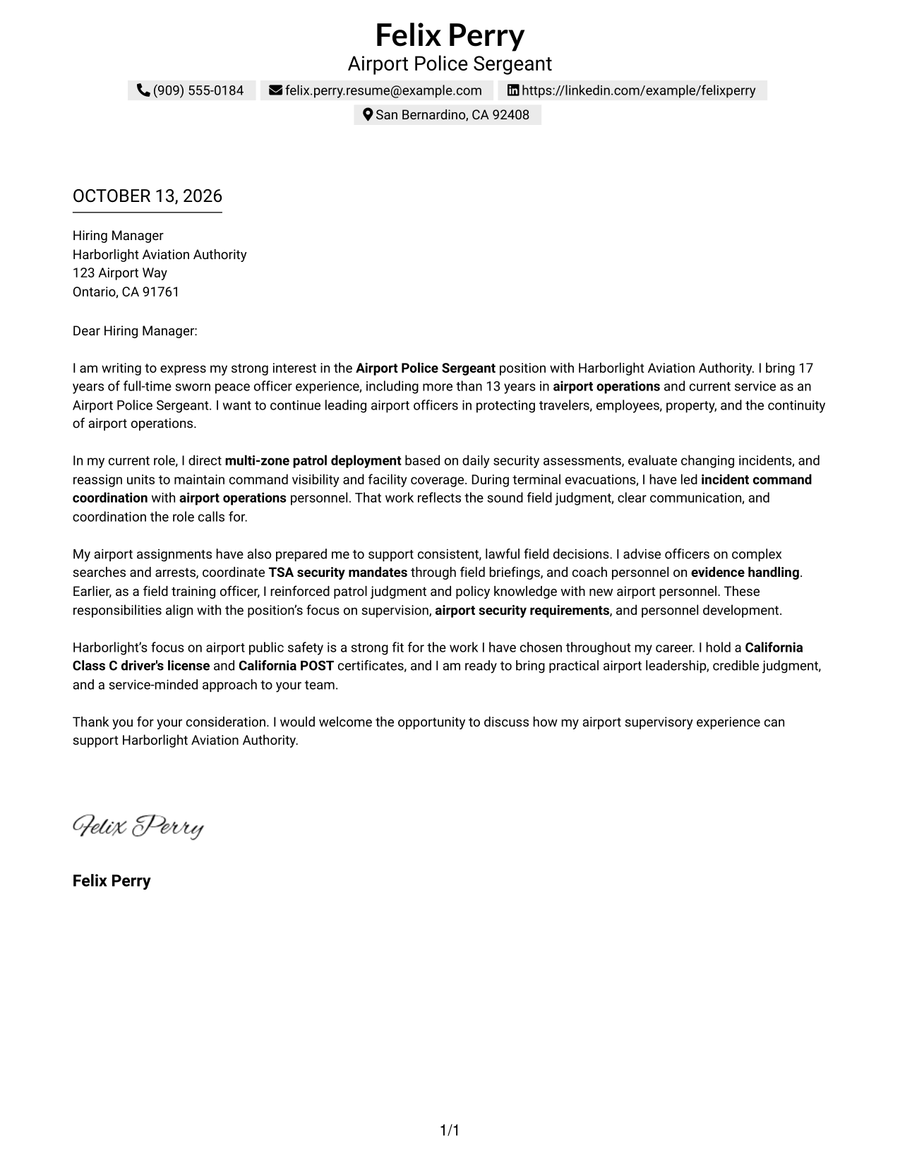 Text/Fang Style Cover Letter Preview