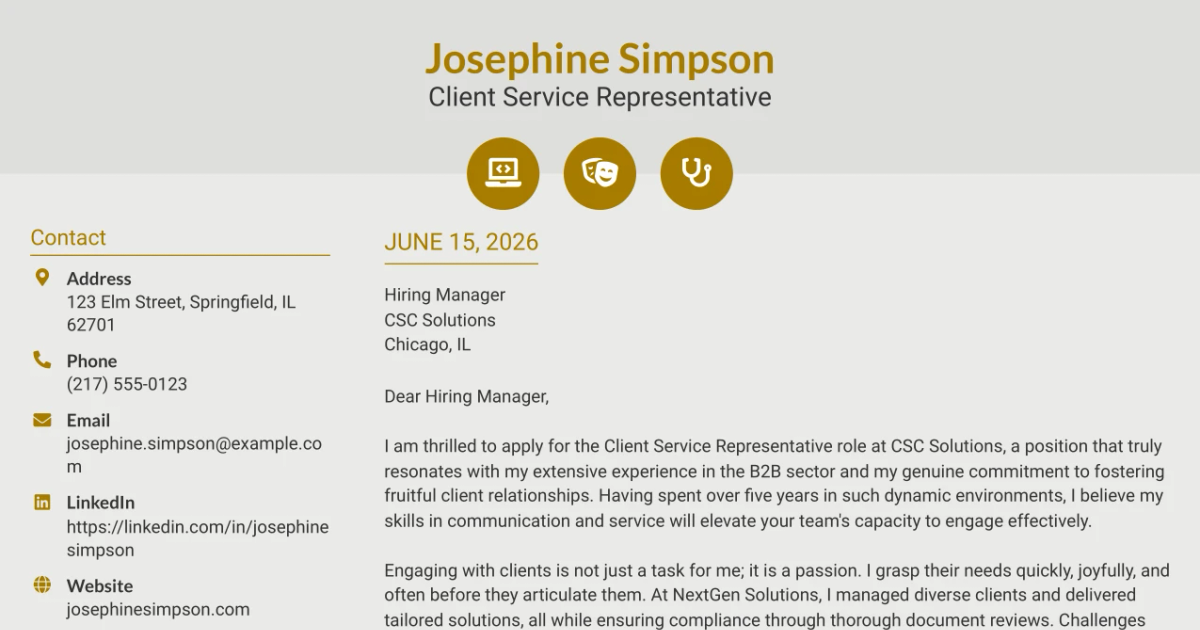 30+ Annual Reports Client Service Representative Cover Letter Templates with Example 2026